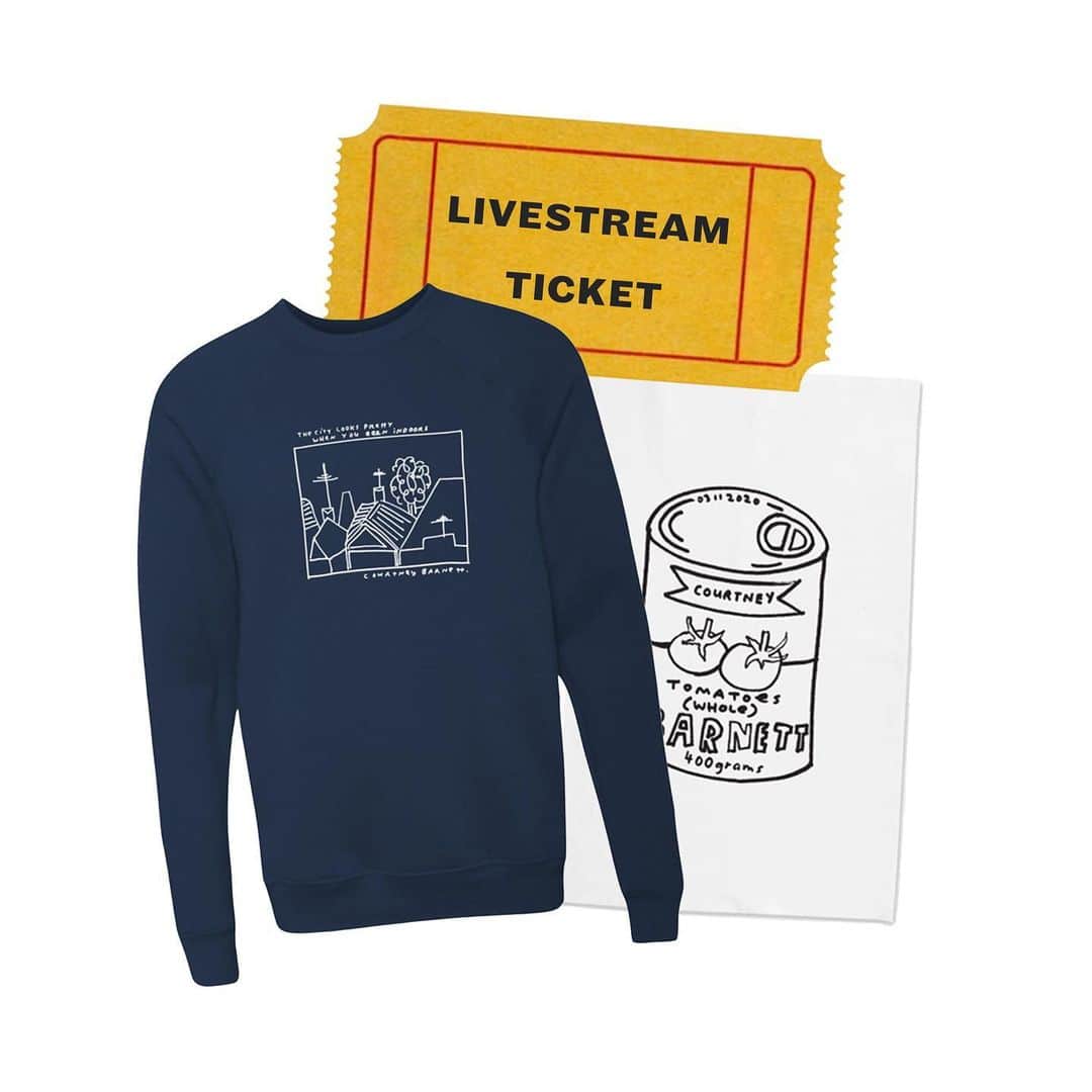コートニー・バーネットのインスタグラム：「merch + livestream bundles at @milkrecords 💕」
