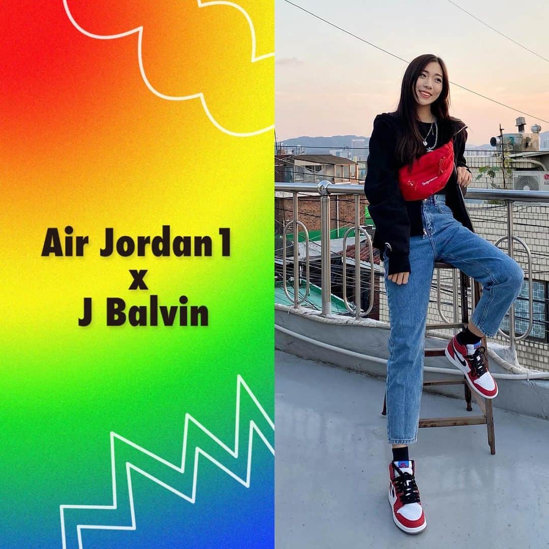 ティナ のインスタグラム：「I look 6’5... #조던 #조던줄서기 #airjordan #jbalvin @jordan_seoul_official @jordan_hongdae」