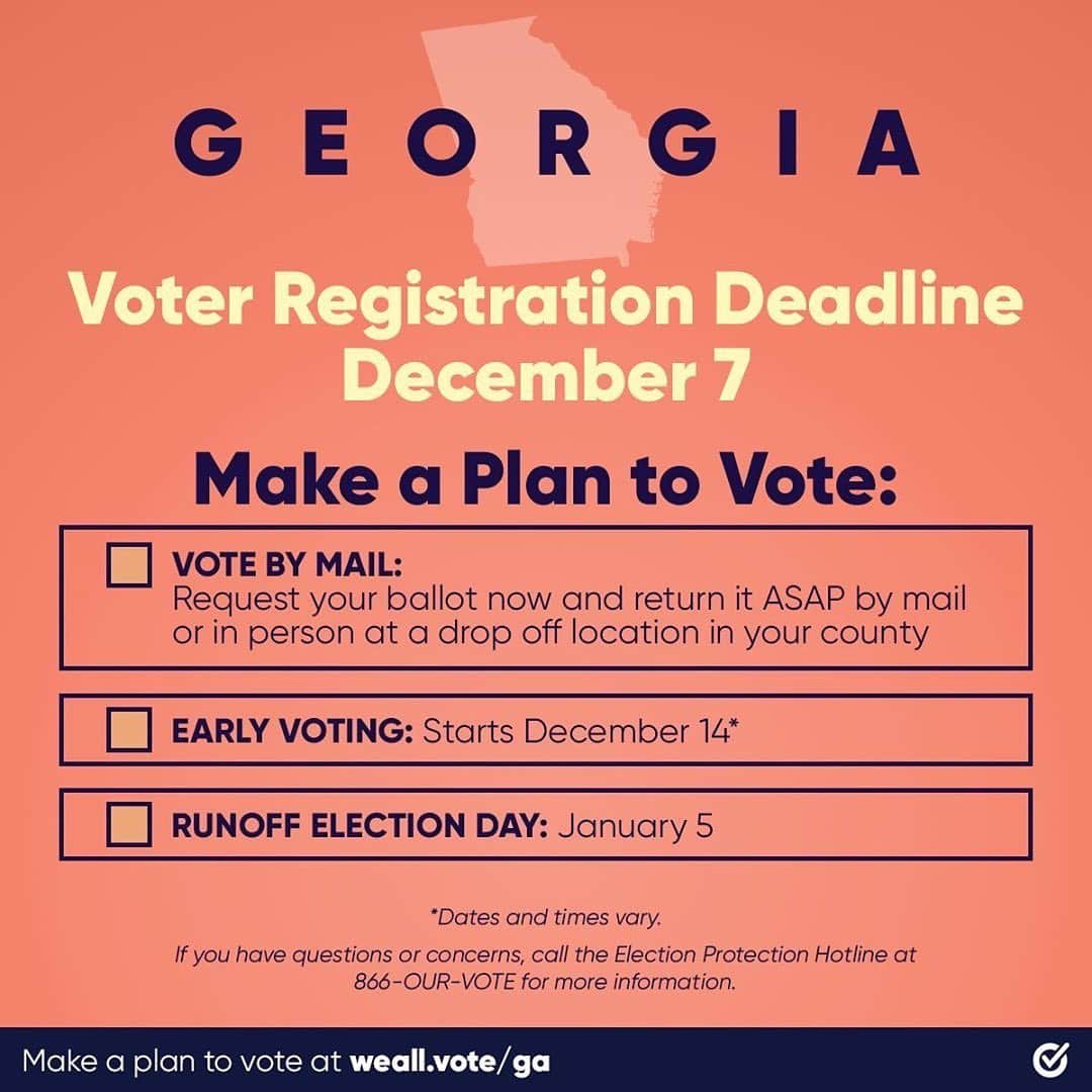 ジャネル・モネイさんのインスタグラム写真 - (ジャネル・モネイInstagram)「To all of my people in GEORGIA — TODAY DEC 7th is the LAST DAY TO REGISTER in the Runoff elections. THIS RACE WILL DETERMINE WHICH PARTY CONTROLS THE SENATE, democrats or republicans! Flex your voice, flex your POWER. Remind politicians that they work for YOU.   If you’re not a registered Georgia voter get #RegisteredAndReady to vote in the Runoff with @WhenWeAllVote now: weall.vote/ga!!! Link in bio」12月7日 12時06分 - janellemonae