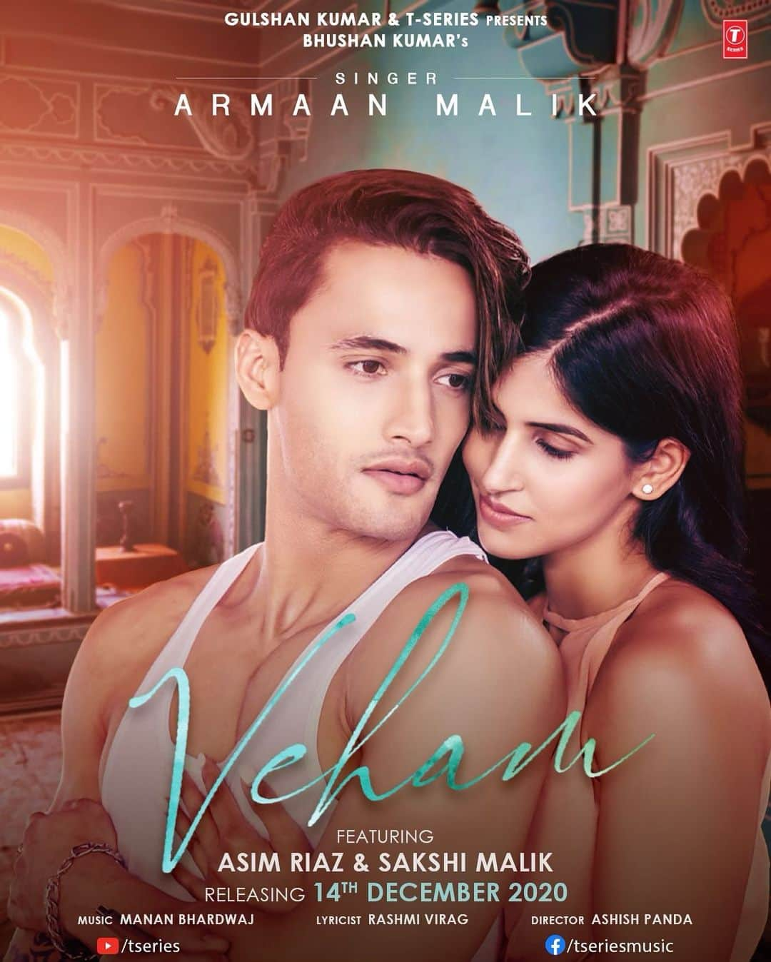 Sakshi Malikさんのインスタグラム写真 - (Sakshi MalikInstagram)「Presenting to you, the first look of #Veham, a story that says everything about love! Song out on 14th December! Stay tuned!  @tseries.official #BhushanKumar @armaanmalik @asimriaz77.official @manan_bhardwaj_official @therashmivirag @ashishforfilms #tseries @thirstyfishstudio」12月7日 21時48分 - sakshimalikk