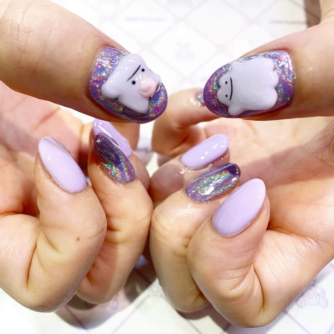 mamijinguのインスタグラム：「💜  #jillandlovers #nail #nailart #paragel #gelneil#gel #ネイル #ネイルアート #me #look #love #かわいい」