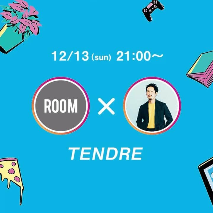 room onziemeのインスタグラム：「•﻿ 📸👥📸﻿ ﻿ - STAYROOM -﻿ ﻿ ROOMが提供するアーティストと﻿ リスナーをつなぐ新たなカタチ﻿ ﻿ ROOMとアーティストによる﻿ Instagram コラボLIVE配信﻿ ﻿ 普段見れないアーティストの﻿ 裏側や素顔を深掘りして新たな発見を！﻿ ﻿ --------------------------------------------﻿ ﻿ 12/13(Sun) 21:00〜﻿ ﻿ vol.44﻿ TENDRE﻿ 【@tanaakin】﻿ ﻿ 河原太朗のソロ・プロジェクト。﻿ 2017年『Red Focus』にてデビューし、﻿ 今年9月にはRyohu、新井和輝（King Gnu）と﻿ いった盟友も参加した2ndフル・アルバム﻿ 『LIFE LESS LONELY』をリリース。﻿ Charaや堀込泰行、三浦透子といった﻿ アーティストへの楽曲提供・プロデュース、﻿ SIRUPやベニー・シングスとの﻿ コラボレーションなどを行う他、﻿ J-WAVE "TOKYO MORNING RADIO”では﻿ 別所哲也氏の代打として﻿ ナビゲーターを務めるなど、その活動は多岐に渡る。﻿ ﻿ ﻿ MC Teteyan﻿ 【@teteyan】﻿ ﻿ ROOMが展開する番組「hu-do」の﻿ メインパーソナリティを務め、﻿ 「ZIPANGU ONIGIRI」のクリエイター。﻿ ﻿ 大手アパレルで10年勤め上げ、突如飲食業内にコンバートした彼は、made in Japanを愛し、お笑いを愛し、人に愛される大男。﻿ ﻿ 夢で神のお告げを受け、﻿ おにぎり作りをスタートさせ冒頭記載の「ZIPANGU ONIGIRI」を﻿ ブランド化する事に成功。﻿ ﻿ さらにアーティストやクリエイターが﻿ 夜な夜な足繁く通う﻿ 大阪の卓球バー「THE BAR」の店主も務めあげた。﻿ ﻿ 現在は南船場にて新たなお店﻿ 「THE MUSEN IN SHOCK」を展開予定﻿ 気さくでみんなから愛されるキャラクターを﻿ 目当てに足を運ぶファンも少なくない。﻿ ﻿ ﻿ --------------------------------------------﻿ #room_jp #stayroom #TENDRE」