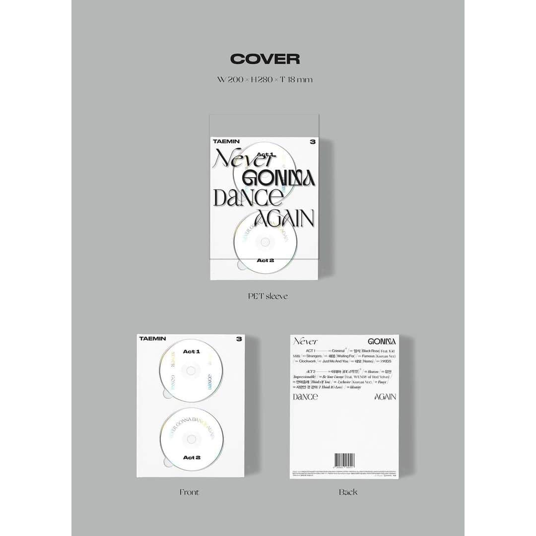 SHINeeさんのインスタグラム写真 - (SHINeeInstagram)「TAEMIN 태민 [Never Gonna Dance Again] (Extended Ver.) - Album Details  See more 👉🏻 taemin.smtown.com  #태민 #TAEMIN @lm_____ltm #샤이니 #SHINee #NeverGonnaDanceAgain #Act1 #Act2 #2KIDS #투키즈 #Criminal #크리미널 #IDEA #이데아 #태민만의_아이덴티티_이데아」12月7日 16時01分 - shinee