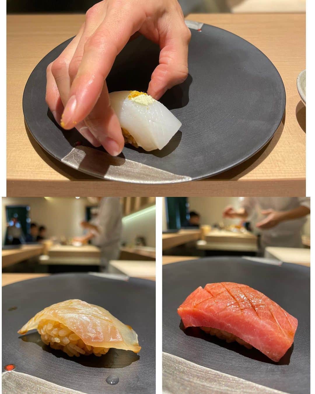 mimiさんのインスタグラム写真 - (mimiInstagram)「楽しみにしていた お寿司屋さん🍣 大宮にある寿司 六花へ☺️💓  大将はミシュラン店出身✨ おまかせ握りの上コースをいただきました❣️  ☑︎松茸1番出汁をいただいて コースがスタート💓  ☑︎前菜をいただき （雲丹とクリームチーズのモナカ美味しかった🥺❣️） ☑︎お刺身は脂の乗った弾力のある肉厚鰤と歯応えある平貝✨  そして握りへ🍣 ☑︎1番最初の握りが中トロ。 お腹が空いてる状態での中トロ 本当最高🤤❤️  ☑︎スミイカ　昆布のお塩とカラスミ ☑︎ヒラメ ☑︎アジ ☑︎イサキ ☑︎カマス炙り  アジ、本当に美味しかった🥺 すり潰した九条ネギがアクセント✨ カマス炙りも風味から幸せを感じられる。  ☑︎銀鱈の煮付け 優しい甘みと銀鱈の旨味、たまらない🥺  ☑︎ホッキ貝 ☑︎漬け赤身マグロ 鮮度の高い鮪。柚子の香りがアクセント。これはさっぱり美味しすぎる❣️  ☑︎いくらのダシ醤油漬け 大粒いくらにキャビアと金粉を。 贅沢すぎる。 食べた瞬間もため息が出る美味しさ。  ☑︎雲丹の手巻き 雲丹たっぷり。 甘み全開の文句なしの極上雲丹🥺💕  ☑︎蟹の茶碗蒸し をいただきほっこり落ち着いた所で  ☑︎大トローーーーー🤤🤤🤤🤤 とろける🥺ブワーっとなくなる🥺💓幸せすぎる🤤  ☑︎アナゴ ふわふわ甘みのある穴子に柚子の香りが絶妙🤤  ☑︎とろたく 最後の細巻はとろたく🥺 とろたく好きとしては嬉しすぎる✨ お隣の玉子はスイーツのような甘さたっぷりの玉子焼き❣️  ☑︎赤出汁味噌汁 ☑︎みかんとシャンパンのゼリー  最後まで満足感たっぷりのコース。 全て美味すぎて ２４品パクパクといただき お腹いっぱい🤤💕  シャリは大好きな赤酢で固め✨ シャリや山葵の好み量もしっかり聞いてくれるところ、ありがたい☺️  お気に入りのお寿司屋さんになりました💓 ・ #六花 #大宮寿司六花 #大宮 #大宮グルメ #大宮ランチ #寿司六花 #大宮南銀 #大宮寿司 #大宮ディナー #埼玉寿司 #ミシュラン #お気に入りのお寿司屋さん #埼玉グルメ #関東グルメ #内緒にしたいお店 #グルメ好きな人と繋がりたい #インスタ探検隊 #たべすたぐらむ #インスタグルメ #インスタグルメアワード2020 #グルメ部 #グルジョ #mimiディナー #贅沢の極み #寿司好きな人と繋がりたい #お寿司が好き #カウンター寿司 ウーミーpr Support By woomy」12月7日 16時14分 - chan.mi3