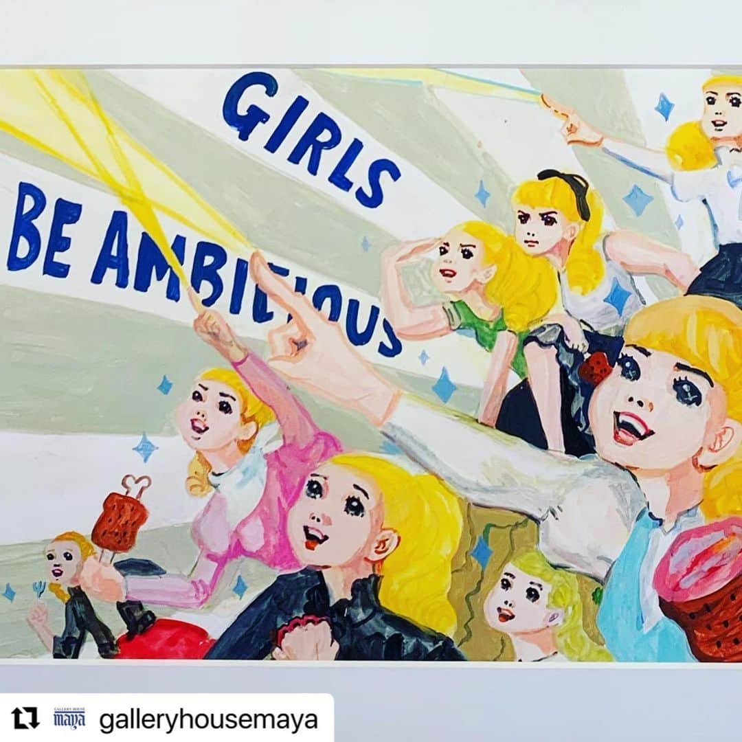 五月女ケイ子のインスタグラム：「#Repost @galleryhousemaya  ・・・ 五月女ケイ子・乙女の逆襲展、はじまりました！ いろいろ大変だった2020年。いつだってチャーミングで逞しくポジティブな乙女たちと一緒に1年を締めくくりませんか？ 五月女百貨店のグッズもたっぷり。ポチ袋や缶バッジ、クリアファイルの新作や来年のカレンダーも是非どうぞ！  本日と土日は事前のご予約をお願いしておりますが、空いている時間帯もございますのでお電話やメールでお気軽にお問い合わせいただけたらと思います。 詳しくはMAYAサイトをご覧ください。 https://www.gallery-h-maya.com/schedule/27159/  #乙女の逆襲展 #五月女ケイ子 #keikosootome」