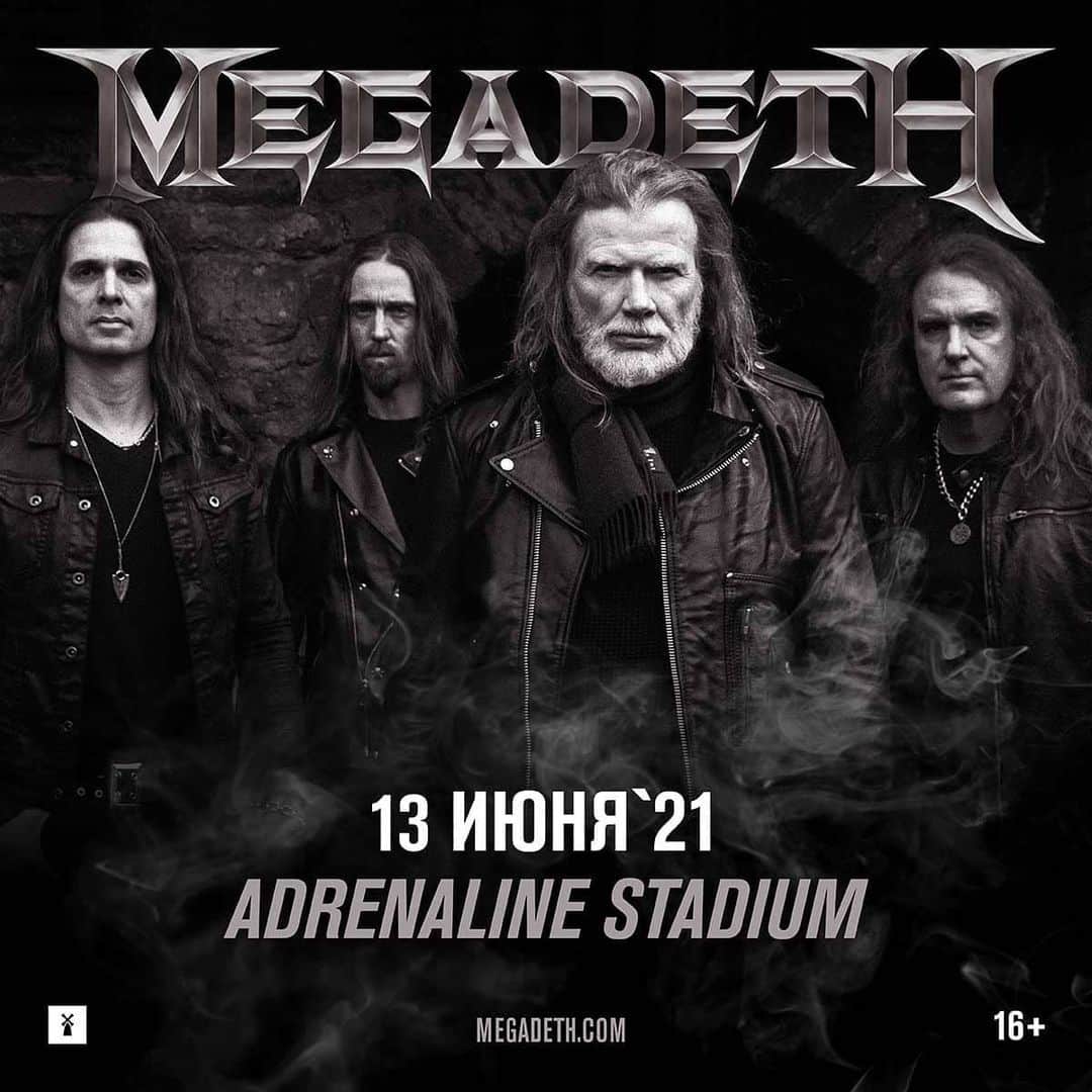 Megadethのインスタグラム：「Москва! Увидимся 13 июня 2021 года в Adrenaline Stadium! Билеты поступят в продажу 9 декабря в 12:00 по московскому времени. megadeth.com/tour」