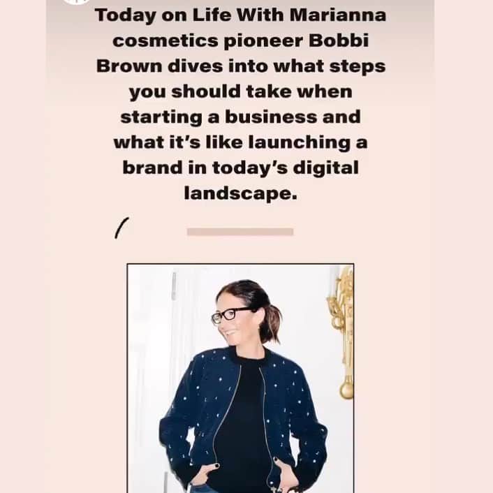 ボビー・ブラウンのインスタグラム：「Reflecting on the unforeseen year of finally launching my dream brand during a pandemic and with a scrappy young team. I’m learning as much as I’m teaching. Loved chatting with @marianna_hewitt on her podcast Life With Marianna who has had crazy success with her well loved brand @summerfridays  Can’t wait for you to be on mine next. #beyondthebeauty」