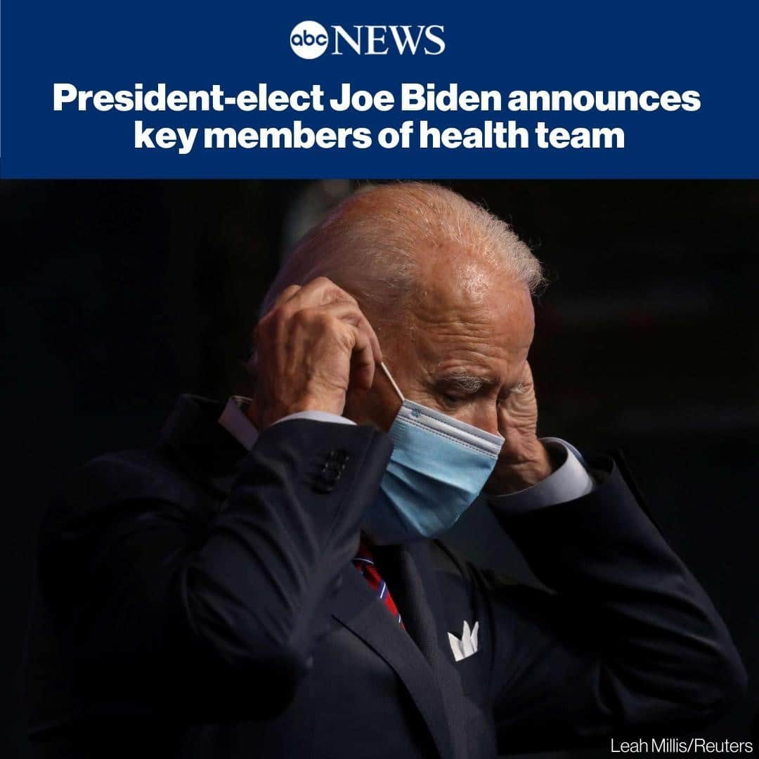 ABC Newsさんのインスタグラム写真 - (ABC NewsInstagram)「President-elect Joe Biden has announced key nominations and appointments of his health team, a slate of experts and public officials who will lead his administration’s response to the coronavirus pandemic. MORE AT LINK IN BIO. #joebiden」12月7日 21時31分 - abcnews