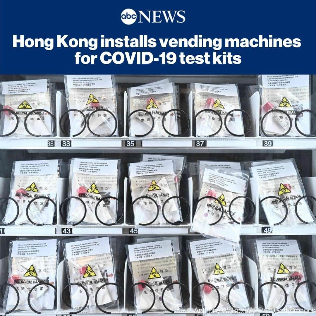 ABC Newsさんのインスタグラム写真 - (ABC NewsInstagram)「Hong Kong has installed vending machines for COVID-19 test kits in 10 subway stations across the semi-autonomous Chinese territory. MORE AT LINK IN BIO. #CORONAVIRUS #COVID19 #HONGKONG」12月7日 21時45分 - abcnews