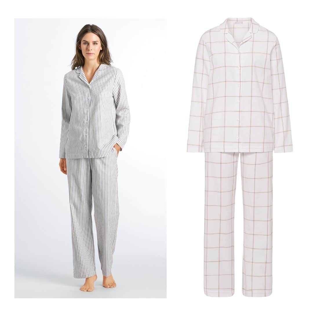 ハンロさんのインスタグラム写真 - (ハンロInstagram)「The soft flannel "Edda" pajama is a great choice for cozy evenings by the fireplace. Available in three different styles and two patterns ✨ #hanro #giftguide #nightwear」12月8日 7時10分 - hanro.official