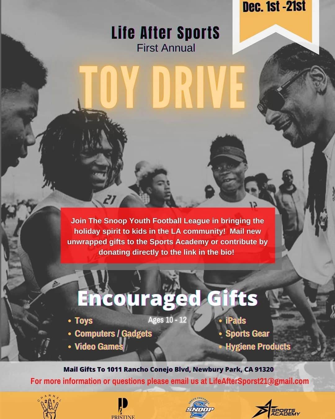 コーデル・ブローダスのインスタグラム：「Life After Sports first annual toy drive 💙  Looking for volunteers and small donations for those less fortunate shoutout to Cat & her team @pristineinitiative connecting the dots !」