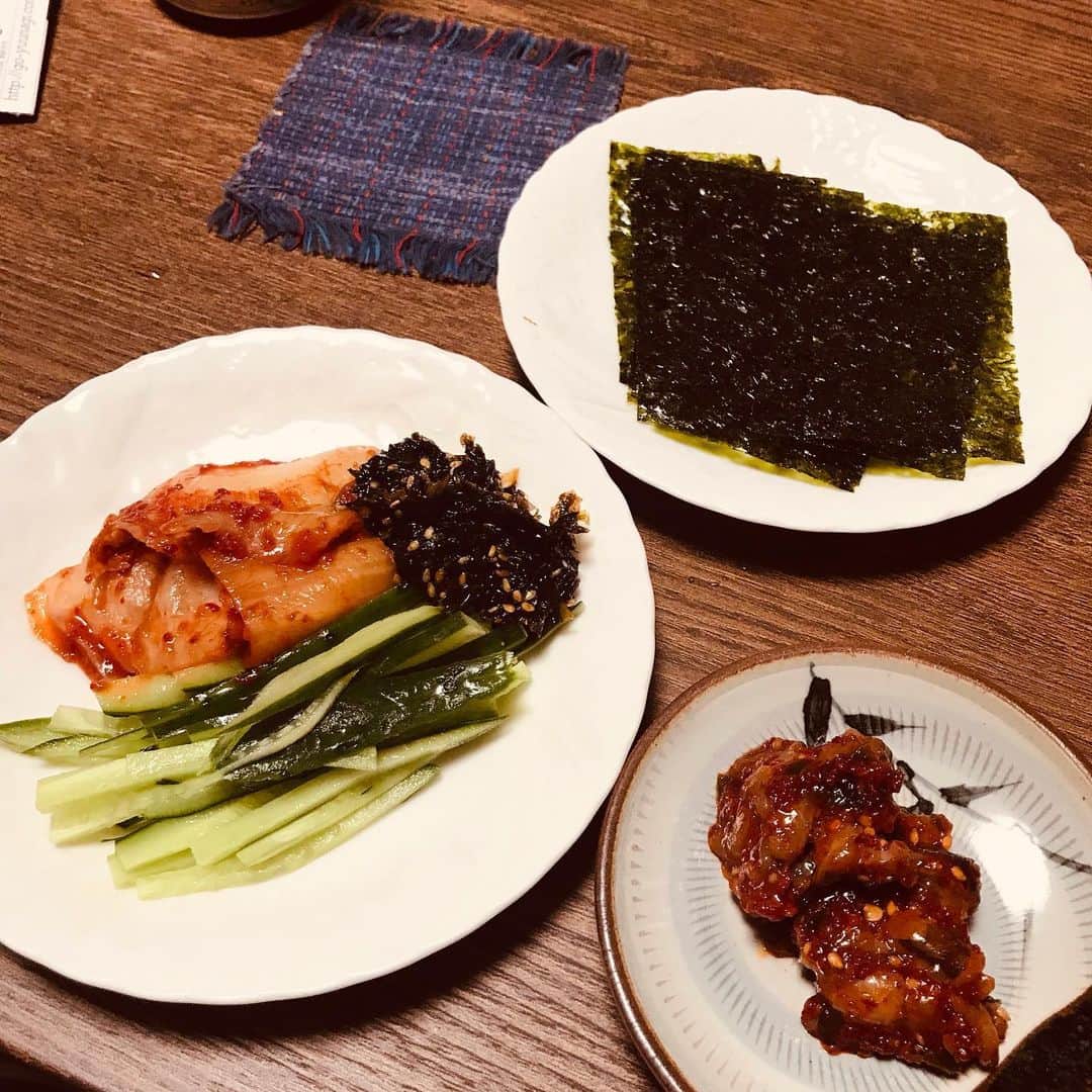 金戸覚のインスタグラム：「真夜中のコリアンフェス。んーまい！」