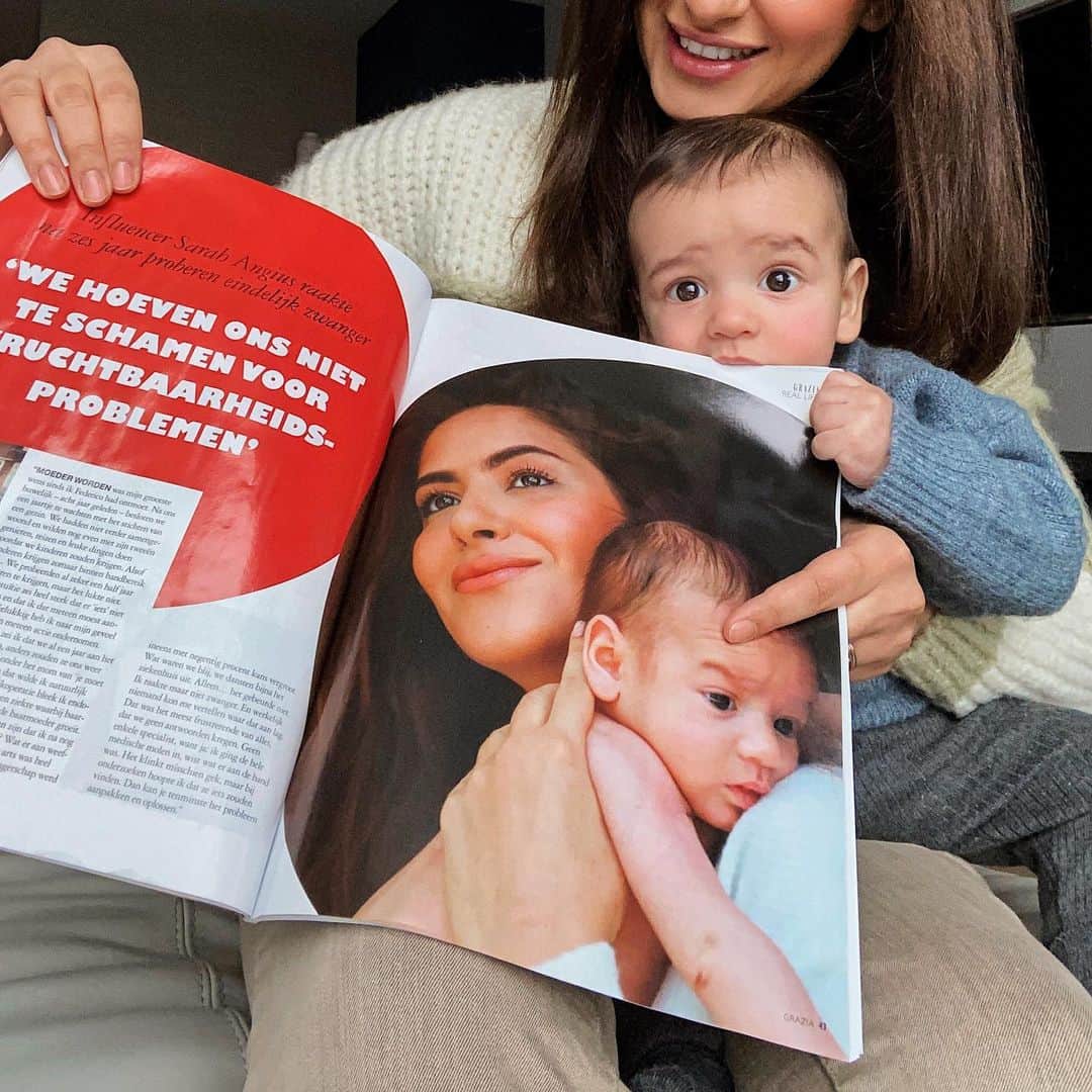 Sarah Angiusさんのインスタグラム写真 - (Sarah AngiusInstagram)「Massimo Made his first magazine debut in Grazia Magazine!!♥️♥️ I’m so incredibly proud of this issue! Thank you @grazia_nl for this incredible opportunity to share my fertility story in the hope that it will help and inspire others♥️  And also so proud of my sister @ghadabrard for capturing these moments with Massimo when he was just 2 months old!⭐️」12月7日 23時44分 - sarahangius