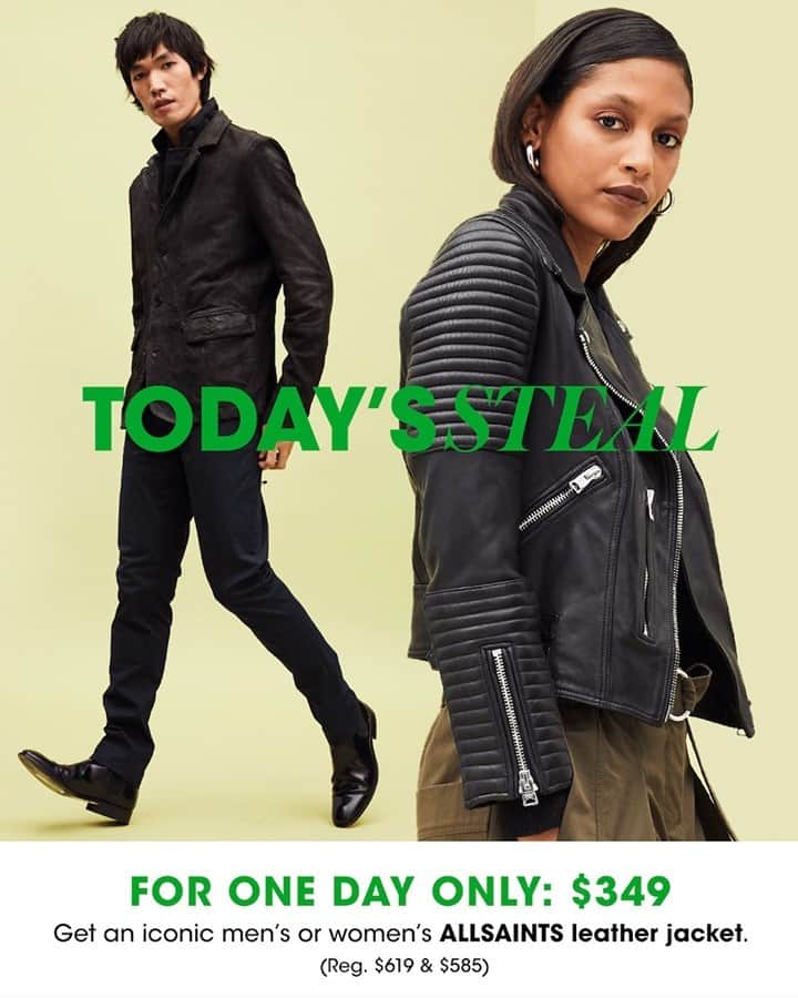 Bloomingdale'sのインスタグラム：「We were tempted to keep today's steal all to ourselves, but decided to share in the spirit of giving 😜 Tap to shop this amazing @allsaints  jacket for an equally-amazing price (24 hours only!)」