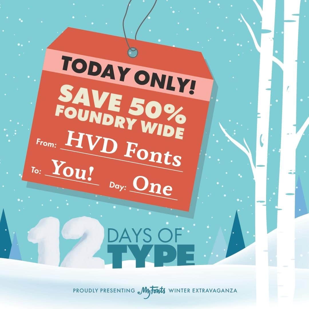 myfontsさんのインスタグラム写真 - (myfontsInstagram)「Day 1 of our #12days of type sale is here, and we’ve got a 50% off, one-day-only foundry-wide sale on every single HVD Fonts release from the immensely talented Berlin-based designer Hannes von Döhren: https://bit.ly/3mIPmwP」12月8日 1時21分 - myfonts