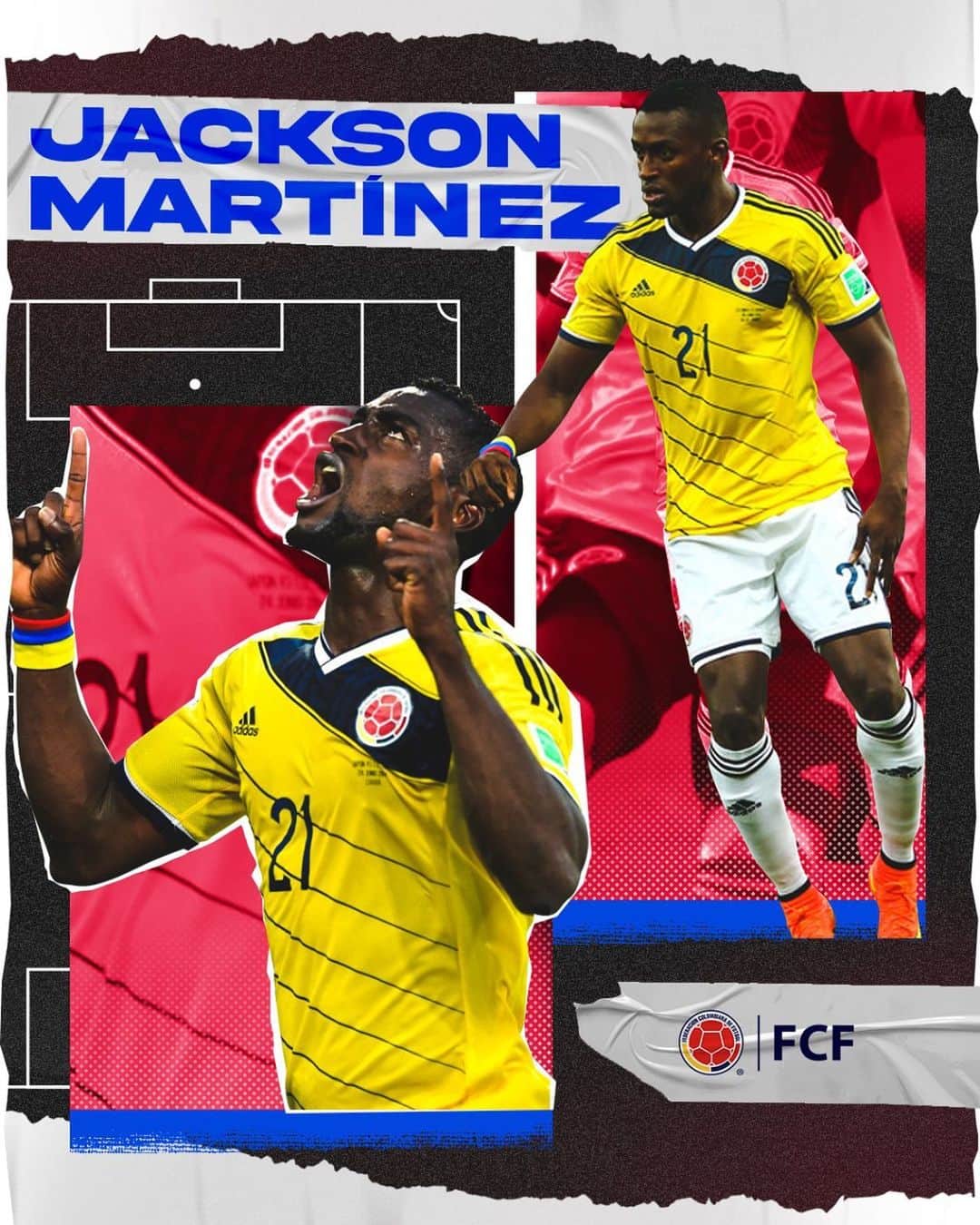 サッカー コロンビア代表チームのインスタグラム：「¡Grande @j.martinezofficial ! 👏  Nuestro Mundialista deja el fútbol profesional y le queremos agradecer por todos los grandes momentos vividos con la camiseta de la Selección 🇨🇴  ¡Lo mejor en esta nueva etapa! Abrazo de gol ⚽」