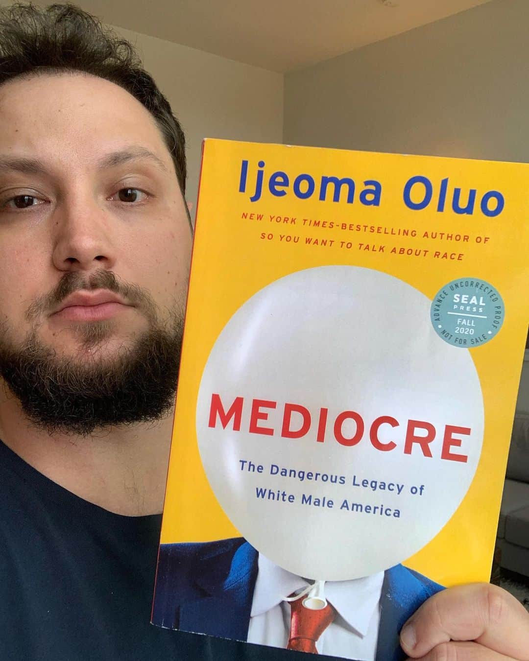マット・マクゴリーのインスタグラム：「"Mediocre: The Dangerous Legacy of White Male America" by @ijeomaoluo  # "Mediocre" is out now! Ijeoma is a really incredible writer and unearths some important, lesser-known history to point to the legacy of white supremacy and patriarchy that is deeply embedded in this country. I am always impressed when a writer can break down complex topics and make them digestible and easy to understand. That is definitely one of the many gifts of Ijeoma's writing. She cuts to the truth...that the oppressive and toxic combination of white supremacy and patriarchy has always held back the United States and the world from forward progress, and is even destroying the planet.  # She also lifts up another complex truth. That white supremacy and patriarchy is actually destroying the lives of white men as well. We must never pretend that the effects of this are comparable to the destruction of entire communities and generations of BIPOC people and womxn, and we must know how the system benefits us relative to oppressed groups and take responsibility to dismantle those systems. And yet, it is essential for white men to be learning about the ways that we have internalized the lie that it is better to live a life of competition and domination rather than cooperation and radical love for all people. And how this lie, baked deeply into our psyches, prevents us from becoming our fullest, most evolved, and loving selves. Until we can come to terms with that, and hold all of these truths in their full complexity, we will continue to do the bidding of white supremacy and patriarchy and face the cost to our own humanity as we are complicit the degradation of the planet and the lives of oppressed groups everywhere.  # My Booklist: bit.ly/mcgreads (link in bio) #McGReads」
