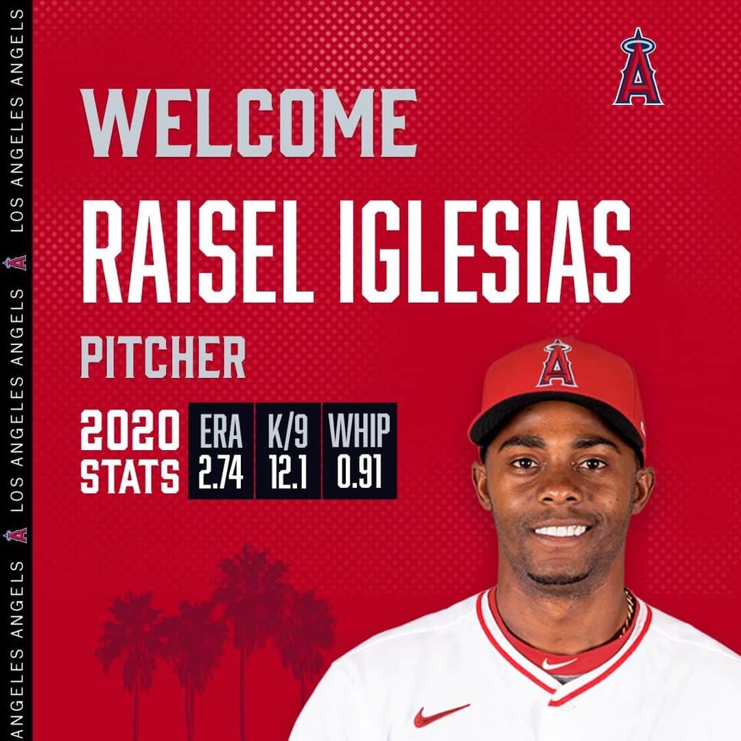 ロサンゼルス・エンゼルス・オブ・アナハイムさんのインスタグラム写真 - (ロサンゼルス・エンゼルス・オブ・アナハイムInstagram)「The #Angels have acquired RHP Raisel Iglesias from the Cincinnati Reds. Welcome to the Halos! 🙌」12月8日 2時49分 - angels