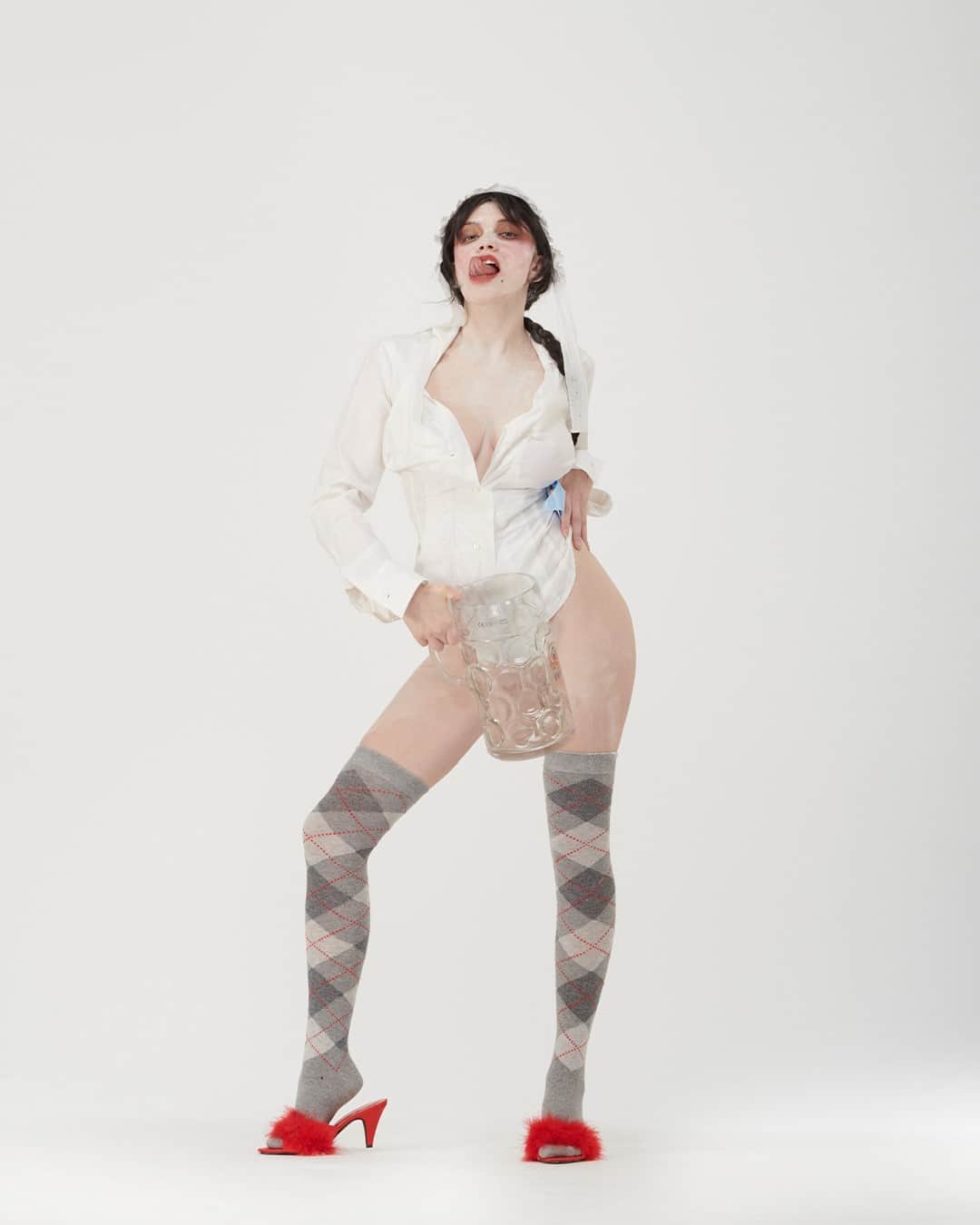 エルエヌシーシーのインスタグラム：「The ghosts of Westwood past, present and future unite to ignite our imaginations for ARCHIVE 06. Reflective of Vivienne Westwood’s DNA, the 23 piece capsule collection features styles specially selected from the Westwood archive.  To celebrate the launch, LN-CC turned its studio into a Westwood Winter Wonderland as Samuel Friberg and Lara McGrath conjured some Christmas Magick in front of Raphael Bliss’ lens. View the editorial and shop the archive collection online now.  @viviennewestwood @raphaelbliss @charlieghesquiere @Tommystayton_hair @Terrybarberonbeauty @samuelfriberg@thegoatdancer」