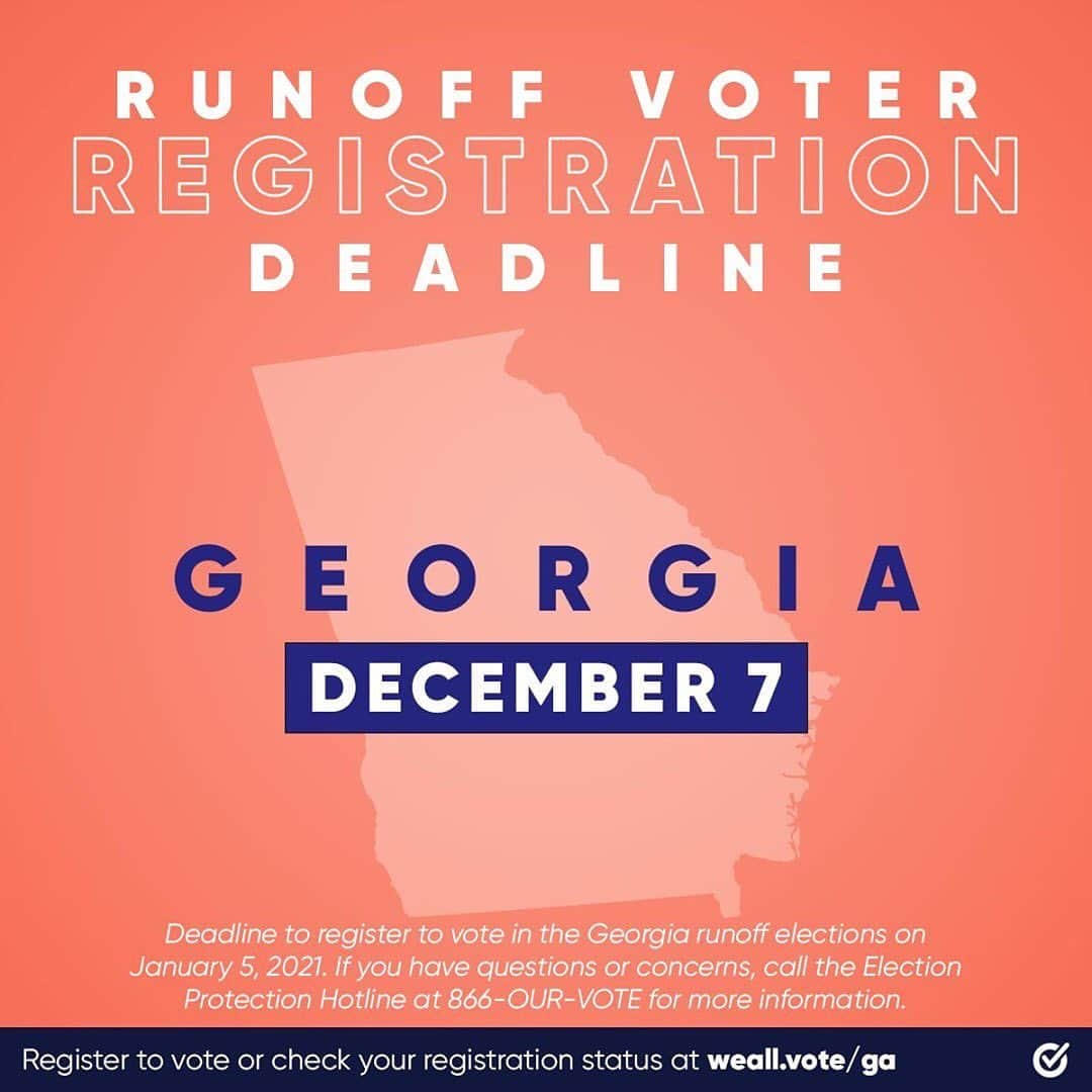 デミ・ロヴァートさんのインスタグラム写真 - (デミ・ロヴァートInstagram)「If you live in Georgia today is your LAST DAY to get registered to be able to vote in your states Senate runoff elections on January 5th. Head to weall.vote/ga to register or check your status! 🍑💖🗳」12月8日 3時13分 - ddlovato