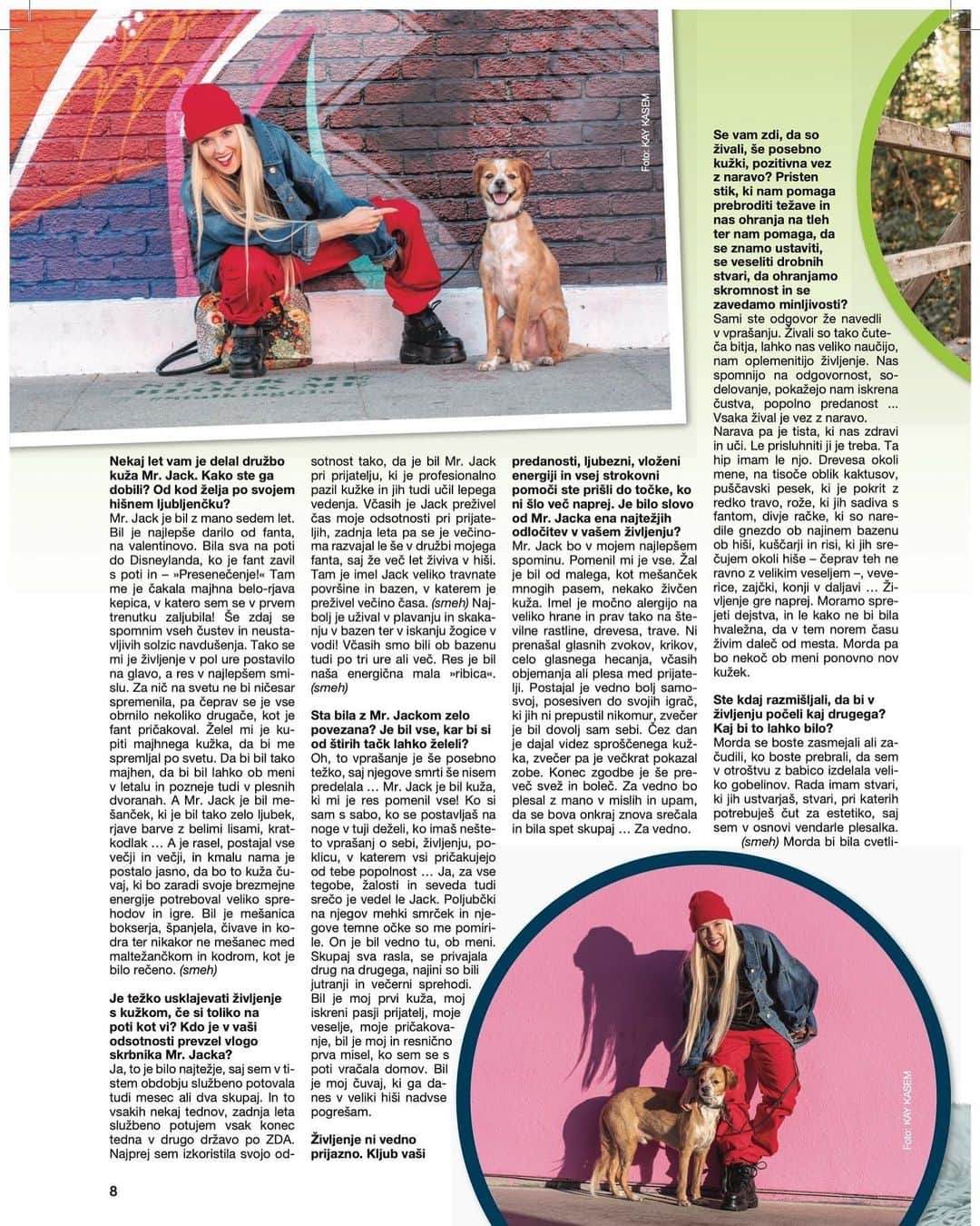 Nika Kljunさんのインスタグラム写真 - (Nika KljunInstagram)「Ste jo že kupili? 🤪💁🏼‍♀️📸 The December - January issue of “Štiri tačke” Slovenian 🇸🇮 magazine is OUT now‼️👱🏻‍♀️🐶 . “Štiri tačke” is a magazine all about our furry friends, & translates to “four paws” 🐾 in my language! ❤️😄 . It is always so much fun and an honor to be on the covers of magazines in my country. 🙏🏼📰 I cherish every opportunity to share stories with my amazing supporters. But this cover and interview ☝🏼 was extra special to me, because I am truly such an animal lover! 🥰🐆🦘🐩🦮 . In this interview, I talk about how much more beautiful life is when we open our hearts to animals. I genuinely believe that we are all meant to be connected 🙏🏼🙇🏼‍♀️🌍🐶🐱🐴🦋🦒🐠🐘🐬🦜. They are just as much an important part of nature, as we are.  Mother Nature speaks in many ways, and we should always listen 🙇🏼‍♀️✨ . I was also happy to have the opportunity to talk about the importance of taking care of yourself, mind, body and spirit. All great things start with gratitude, positivity and the unwavering commitment to designing your own life, rain or shine. 🌧☀️ WE HAVE THE POWER!  #WarriorMentality 🙏🏼❤️💪🏼 Always be and spread light, my loves.  . Thank you Nataša Bešter and Jerca Pokorn for having me in your magazine. 🙃 . Thank you to my auntie @tijaazman_photography 📸 for snapping these great pics! 🙏🏼✨ Always on point. Our family dog Bella is a little star now!! Haha #lovemyfamily 😘 . Also thank you another family member @lukaazman for capturing me and Jacky in Los Angeles (these photos means more than you know 🥺) & thank you @mrkaykasem for my #nkmerch photos.  #magazineoutnow #slovenia #sloveniangirl #animallover #ilovewhatido #gratitude #nikakljun #animallife #animalphotography #animalinstagram #kuzkogram #hišniljubljenčki #nikakljunchoreography #bolerodance #bolerodancecenter #dancelife #pawsitivevibes」12月8日 4時13分 - nikakljun