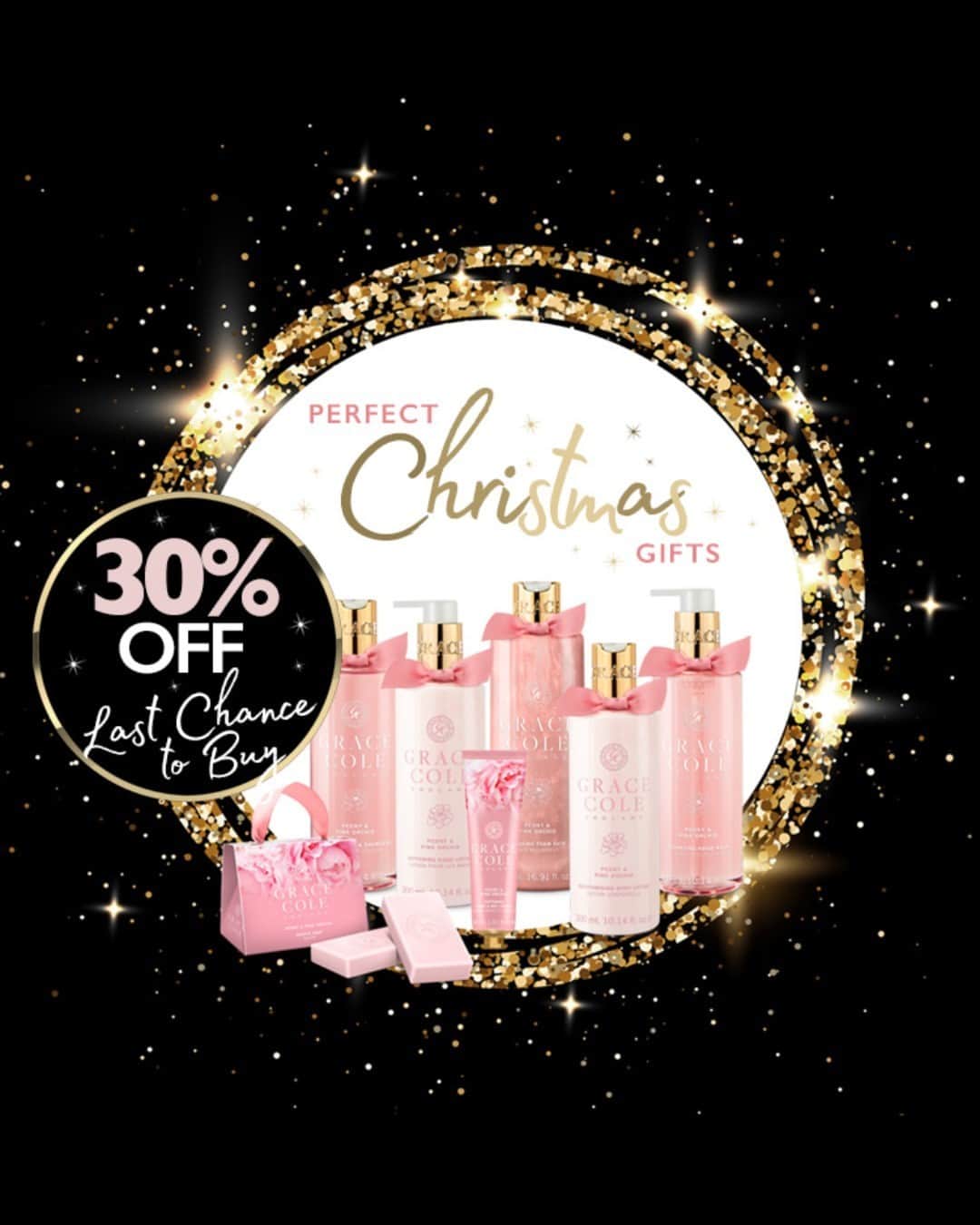 Grace Coleのインスタグラム：「LAST CHANCE TO BUY - 30% off your favourite Grace Cole products and fragrances.  Perfect Christmas gifts for a loved one, friend or simply treat yourself! Link in Bio  #christmas #christmasgifts #gifts #presents #discount #lastchance #30%off #bargain #whilststockslast」