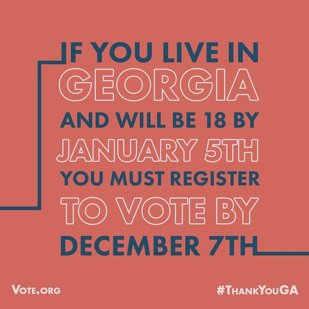 エヴァ・ロンゴリアさんのインスタグラム写真 - (エヴァ・ロンゴリアInstagram)「Georgia! Thank you so much for all that you are doing. You are so close to the finish line. And we are here to cheer you on. Here are some important key dates and helpful details!  Check your voter registration status. The deadline to register to vote is TODAY — December 7. If you turn 18 before January 5, also register to vote. Early voting begins December 14.  If you want to vote by mail, request your absentee ballot ASAP.  Your vote is your power! #ThankYouGA #WinWithBlackWomen」12月8日 5時44分 - evalongoria