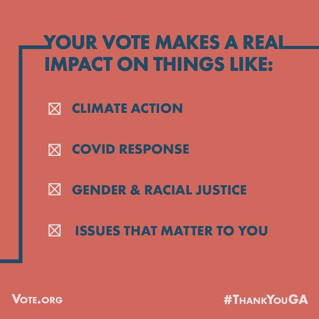 エヴァ・ロンゴリアさんのインスタグラム写真 - (エヴァ・ロンゴリアInstagram)「Georgia! Thank you so much for all that you are doing. You are so close to the finish line. And we are here to cheer you on. Here are some important key dates and helpful details!  Check your voter registration status. The deadline to register to vote is TODAY — December 7. If you turn 18 before January 5, also register to vote. Early voting begins December 14.  If you want to vote by mail, request your absentee ballot ASAP.  Your vote is your power! #ThankYouGA #WinWithBlackWomen」12月8日 5時44分 - evalongoria