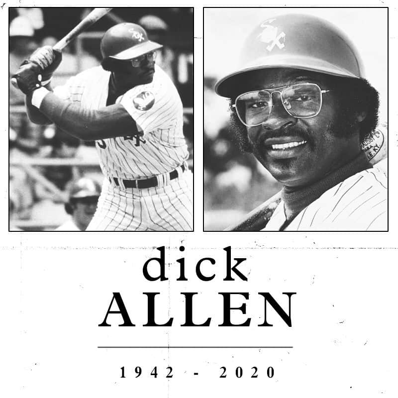 シカゴ・ホワイトソックスのインスタグラム：「The White Sox send our condolences to the family and friends of seven-time All-Star and 1972 A.L. MVP, Dick Allen, who passed away today.」