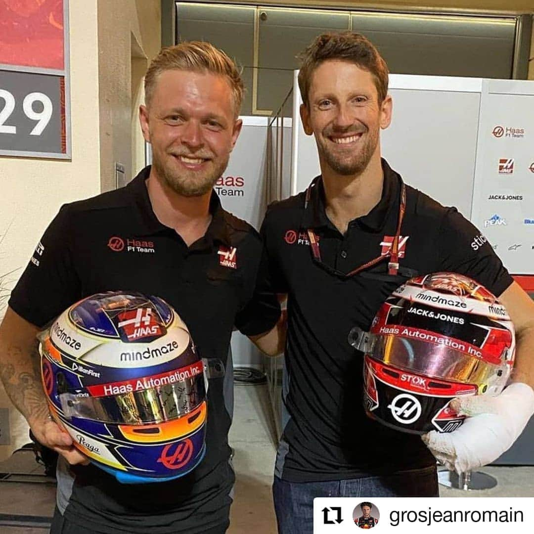 F1さんのインスタグラム写真 - (F1Instagram)「Romain and K-Mag have made a lot of memories in their four seasons as team mates! One last helmet swap before Abu Dhabi 🔀  📸 #Repost x @grosjeanromain  Helmet swap with my good friend @kevinmagnussen   #F1 #Formula1 #Grosjean」12月8日 6時55分 - f1