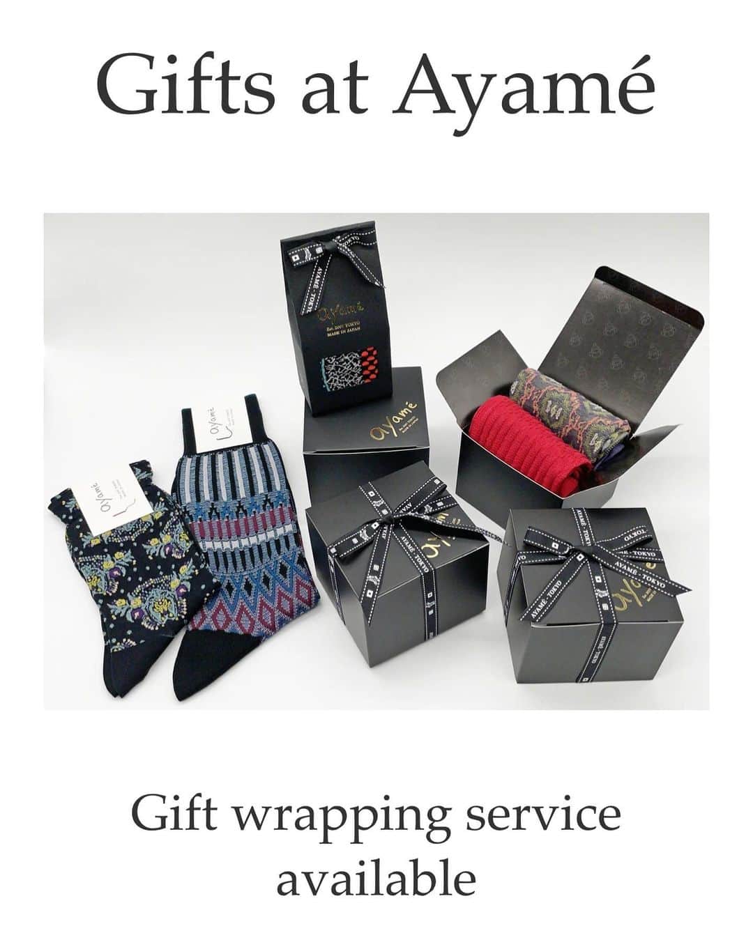 アヤメのインスタグラム：「Discover the perfect gift @ayame_socks 🎄🧦🎁 ギフトラッピング承ります✨ #giftsforhim #giftforfriend #giftsforher #christmasgiftideas #socksgift #xmasgifts #giftwrapping #sockstagram #靴下コーデ #靴下好き #ギフトラッピング #クリスマスプレゼント🎁」