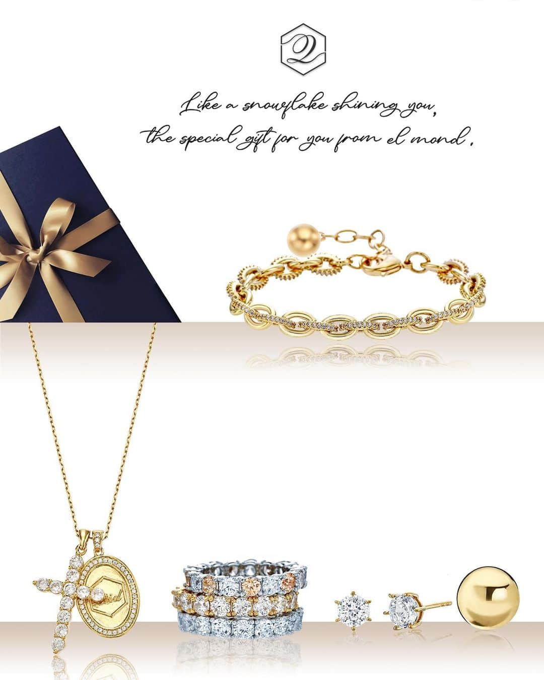 キュリ さんのインスタグラム写真 - (キュリ Instagram)「Stacking our favorites✨💙  jewerly design by. @qtfreet #큐리  . . •pure-peace / E •Hip-chain / B •Antiq-Grace / N •Snow-White / Ring •Snow-Gold / Ring •Snow-Fashion Champagne / Ring  ✨@qriel_official #큐리엘」12月8日 17時36分 - qtfreet