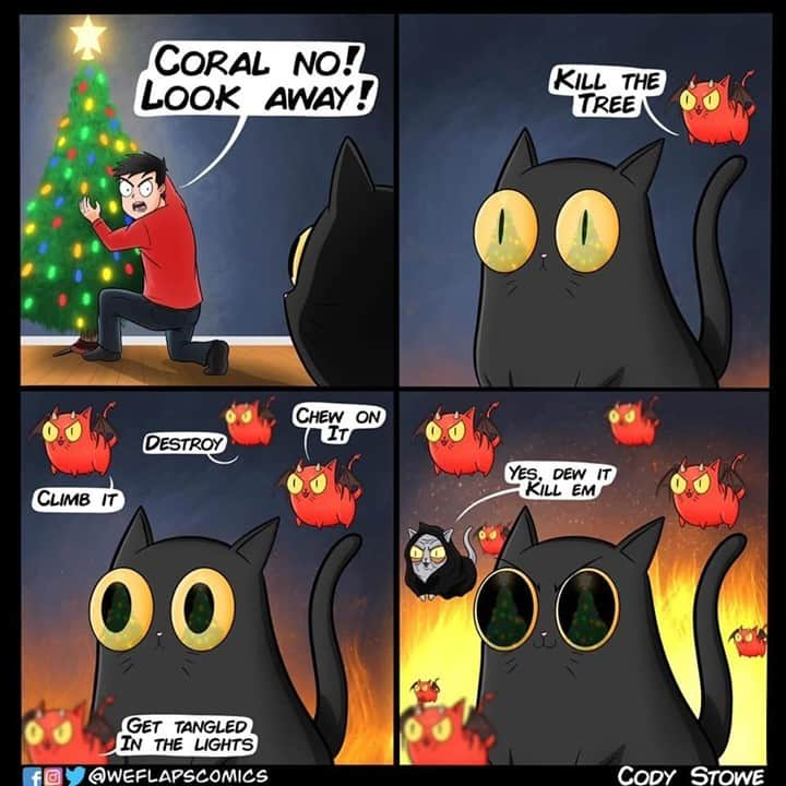 Aww Clubさんのインスタグラム写真 - (Aww ClubInstagram)「It’s that time of year again 🎄⠀ ⠀ 🎥@weflapscomics⠀ ⠀ #meowed #weflapscomics #comics #igcomics #christmascat #webcomic #weflaps  #coralthecat #christmascomics #Christmas #🎄」12月8日 10時00分 - meowed