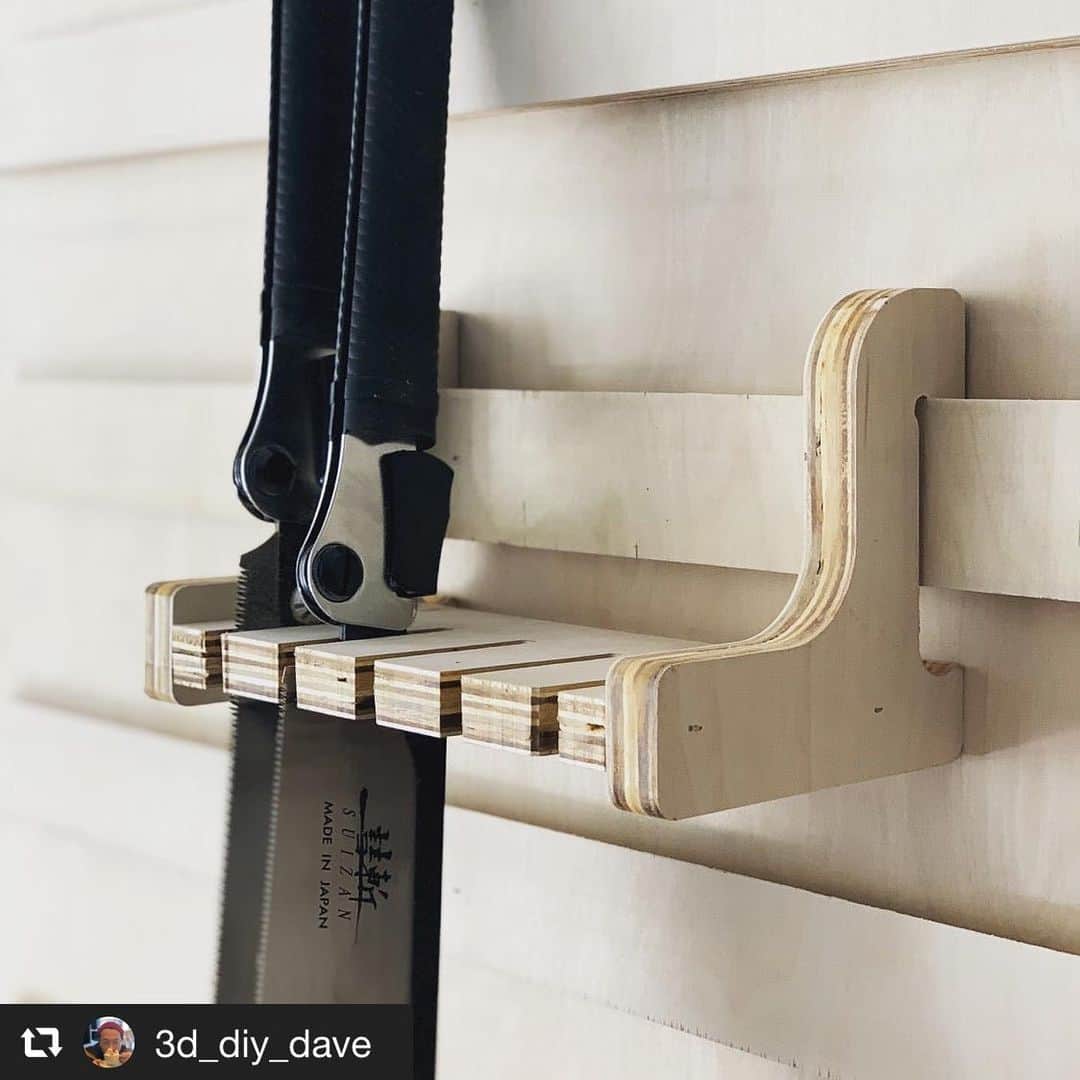 SUIZAN JAPANさんのインスタグラム写真 - (SUIZAN JAPANInstagram)「Looks beautiful! Can't wait to see your new collection😂﻿ ﻿ #repost📸 @3d_diy_dave﻿ Another tool holder added to the French cleat wall. I made room to grow the Japanese saws... You think I can buy some more with out the wife noticing? 😏﻿ ﻿ #suizan #suizanjapan #japanesesaw #japanesesaws #japanesetool #japanesetools #craftsman #craftsmanship #handsaw #pullsaw #ryoba #dozuki #dovetail #flushcut #woodwork #woodworker #woodworkers #woodworking #woodworkingtools #diy #diyideas #japanesestyle #japanlife」12月8日 10時10分 - suizan_japan