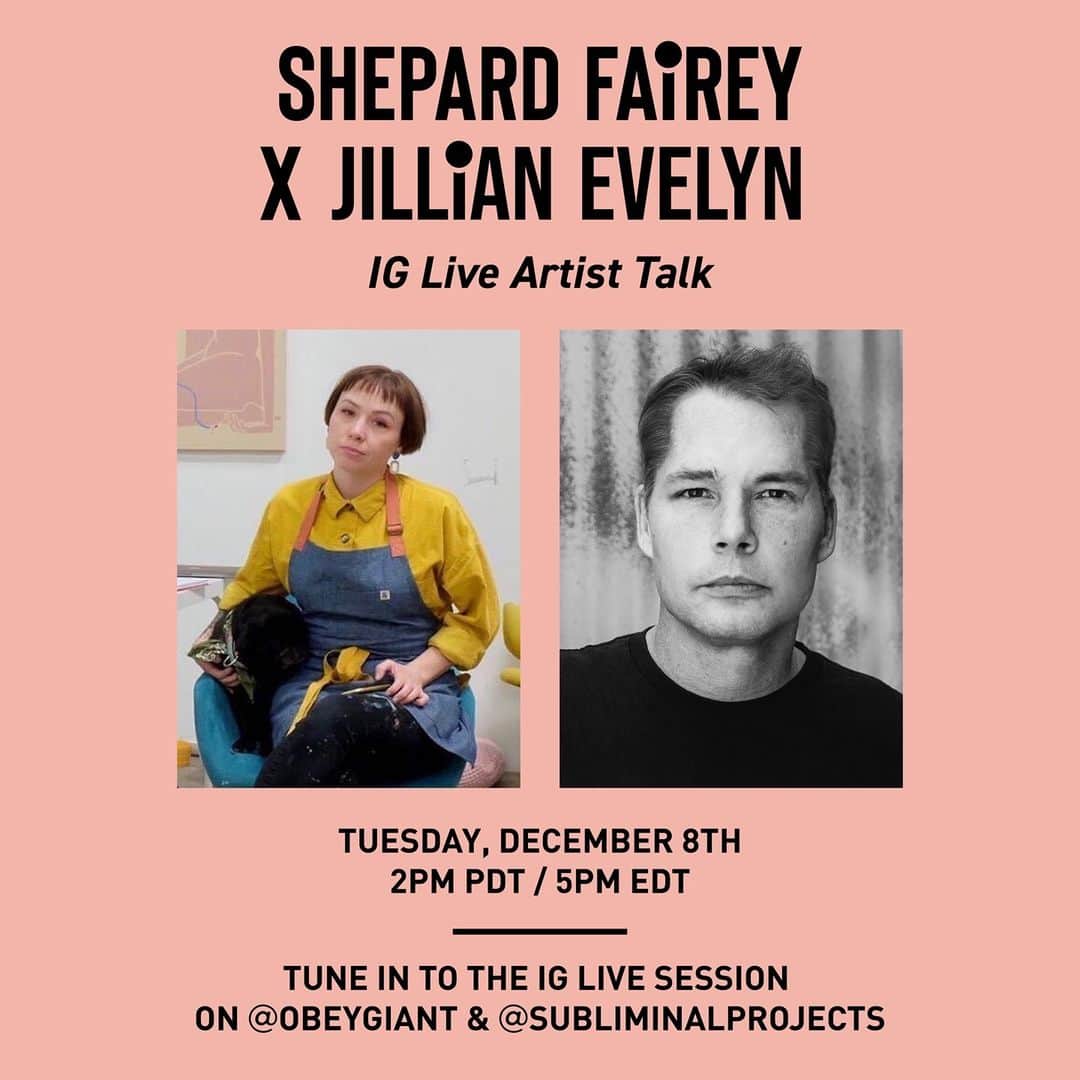 のインスタグラム：「I’ll be going live tomorrow, December 8th at 2pm PST with artist @jillian_evelyn! We’ll be discussing her current exhibition at @subliminalprojects - #ItsStillLife, and several other art related topics. Don’t miss it!⁠ ⁠ It’s Still Life is currently on view at Subliminal Projects, appointment only on Saturdays and Sundays through December 20th. Be sure to e-mail: info@subliminalprojects.com to make an appointment and follow @subliminalprojects for more info.⁠ -Shepard」
