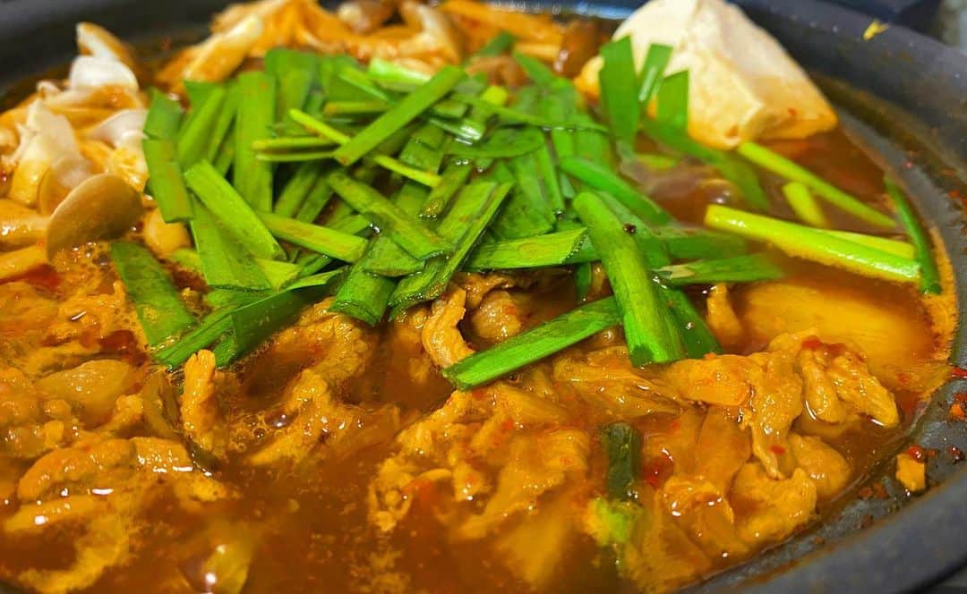 塩顔チワワのインスタグラム：「ナントリッパナ『キムチ鍋』 . お鍋が美味しい時期になったニダ🐶」