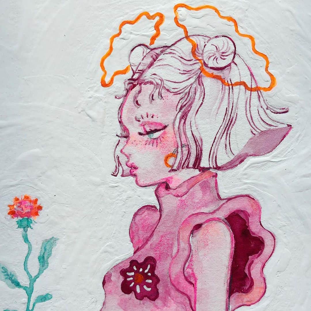 eimiのインスタグラム：「#イラストレーションmoment#eimicroquis#eimi#AzamiEimi#illustration#drawing#girlsillustration#pink#artwork」