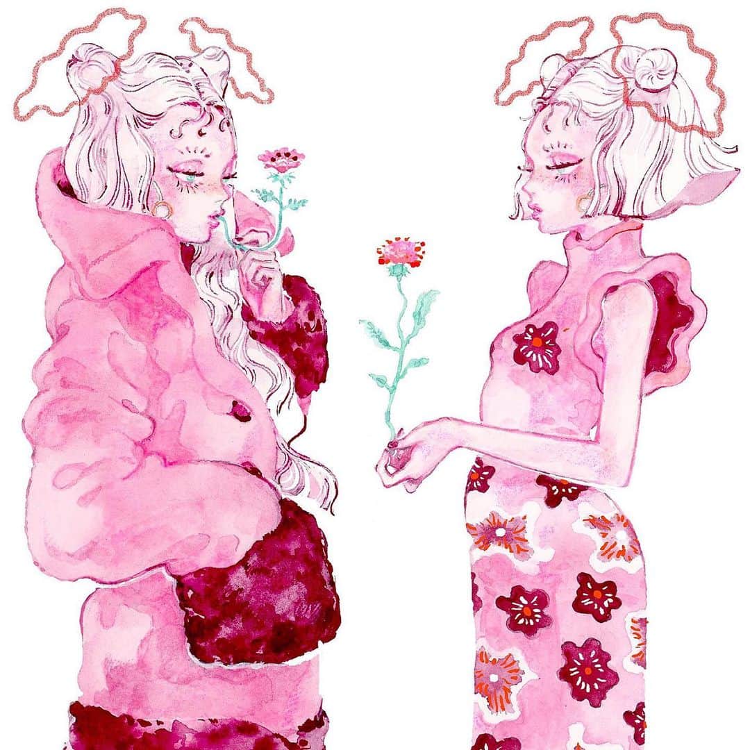 eimiさんのインスタグラム写真 - (eimiInstagram)「#イラストレーションmoment#eimicroquis#eimi#AzamiEimi#illustration#drawing#girlsillustration#pink#artwork」12月8日 13時05分 - mqv_eimi