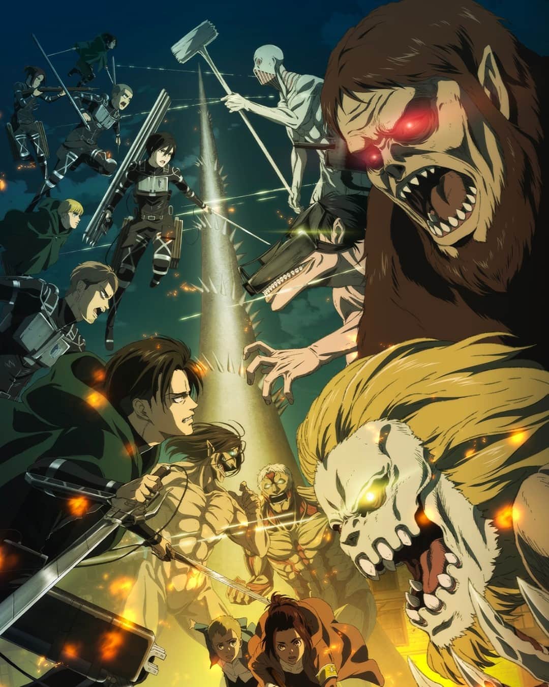 HYPEBEASTさんのインスタグラム写真 - (HYPEBEASTInstagram)「A new teaser image has surfaced for the final season of 'Attack on Titan.' Confirming fan theories, the teaser image reveals that the next installment will take place after a time skip from the events of Season 3. The visual shows the members of the Survey Corps sporting new Omni-Directional Mobility Gear suits, along with standing noticeably taller and more mature in appearance. Fittingly dubbed “Attack on Titan: The Final Season,” the events of the episodes set to begin rolling out are expected to bring an end to Hajime Isayama’s wildly popular dark fantasy anime series that began back in 2013. Click the link in bio for the trailer.⁠ Photo: PONY CANYON」12月8日 13時25分 - hypebeast