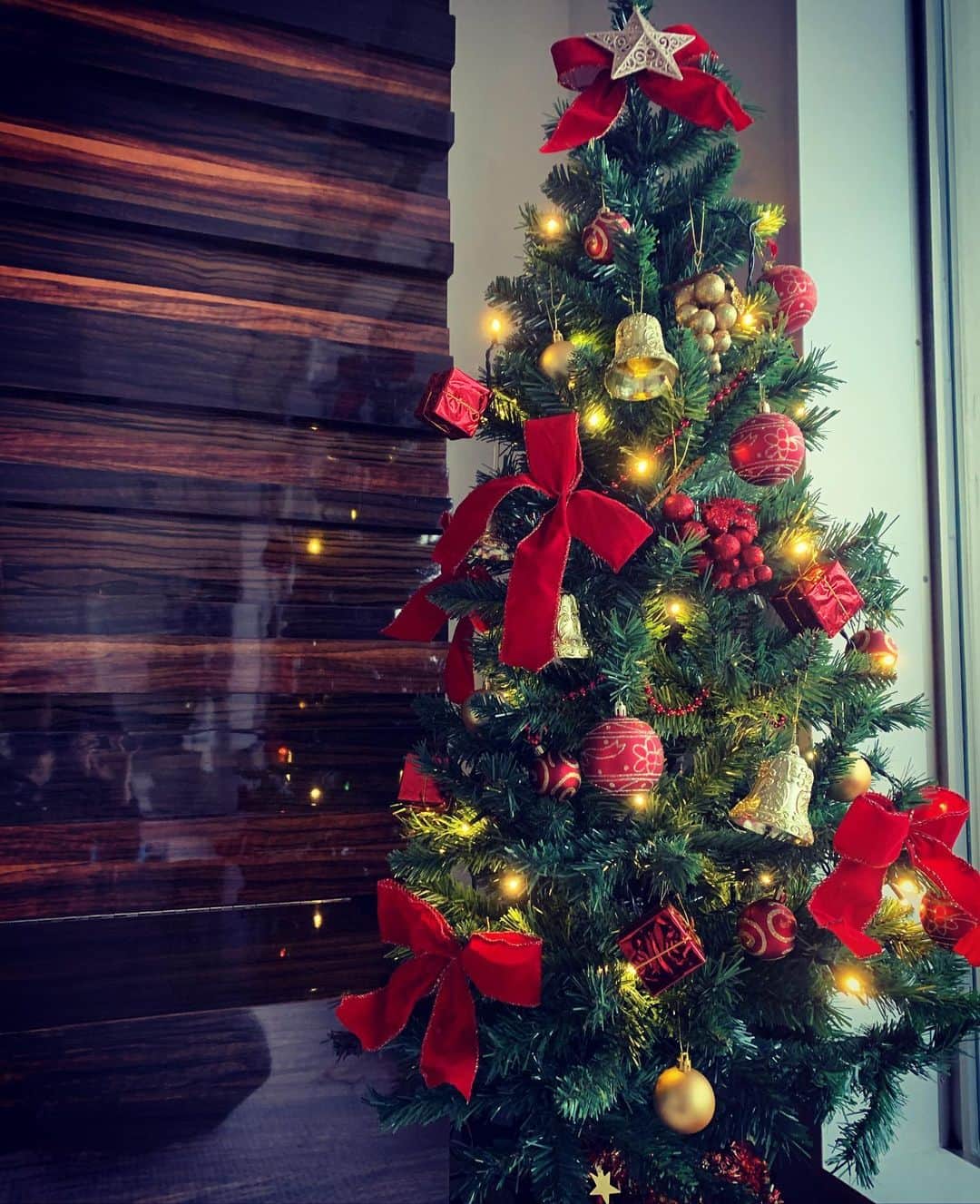 長野智子さんのインスタグラム写真 - (長野智子Instagram)「我が家のツリーが点灯しました🎄  #飾りは赤派 #クリスマス #インテリア #クリスマスツリー」12月8日 15時38分 - naganotomoko