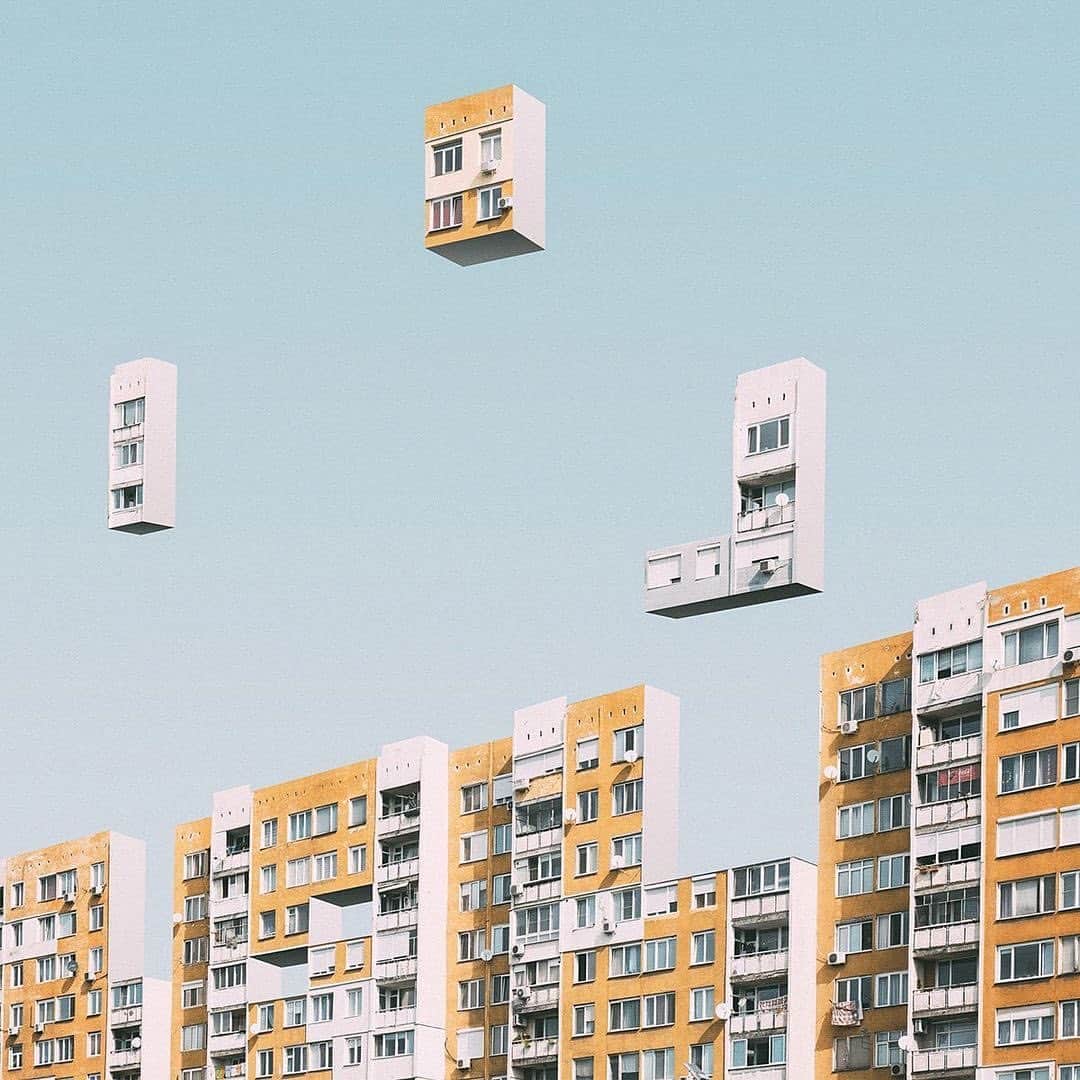 Instagramさんのインスタグラム写真 - (InstagramInstagram)「Product designer and photographer Mariyan Atanasov (@mariyanatanasov) transforms high-rise apartment blocks into compositions reminiscent of a classic 1980s video game. 😉⁣ ⁣ “For me, the design and the photography are two disciplines that share quite common characteristics and rules. I quite often see the pictures in some imaginary grids, and I try to order the elements in some composition that works for me. It is the same with the design.⁣ ⁣ I like minimalism, suprematism and geometry. I search for the contrast of small and big sizes, bright and dark colors, rounded and rigid shapes, smooth and rough textures. The architecture itself gives me the opportunity to do that more easily than any other genre of photography.⁣ ⁣ My images can easily be categorized as minimalistic and surrealistic artworks. I try to make the things as simple as possible and sometimes even more abstract than is needed.”⁣ ⁣ #ThisWeekOnInstagram⁣ ⁣ Photo illustrations by @mariyanatanasov」12月9日 1時58分 - instagram
