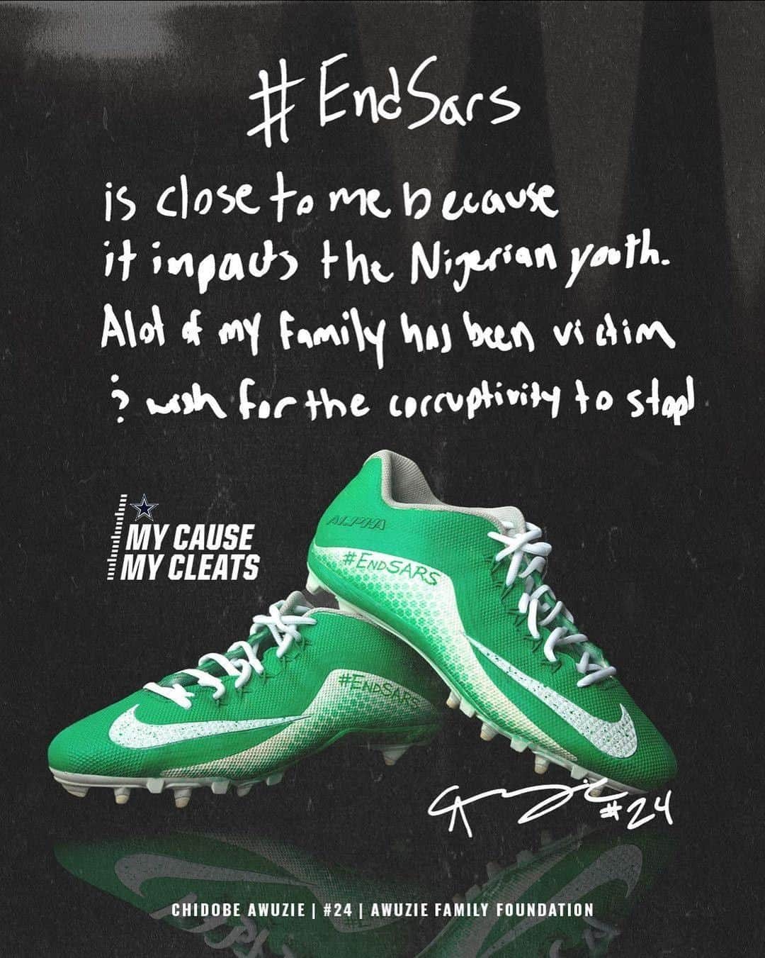 NFLさんのインスタグラム写真 - (NFLInstagram)「The why behind some of the @dallascowboys' cleats. #MyCauseMyCleats」12月9日 2時30分 - nfl