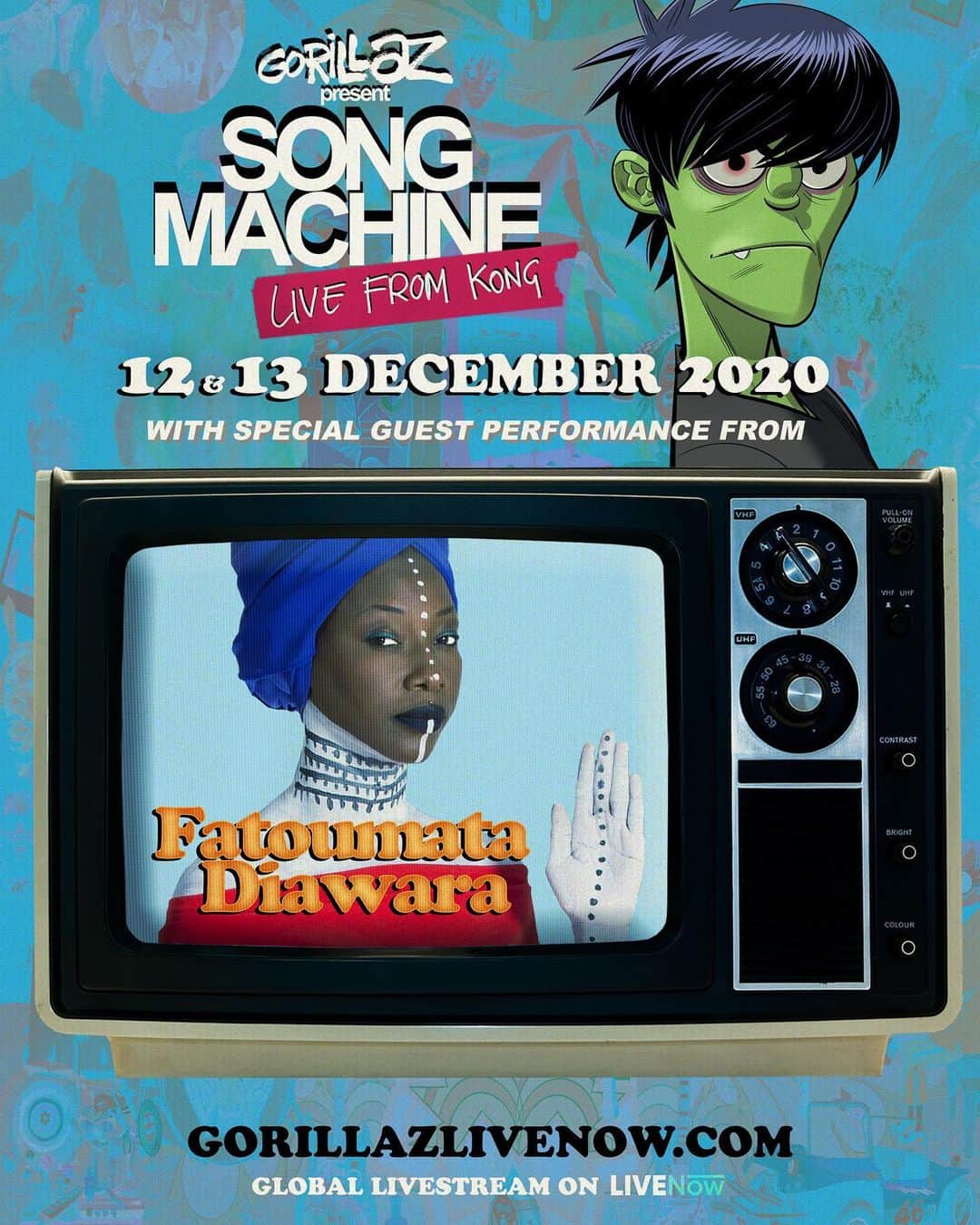 Gorillazさんのインスタグラム写真 - (GorillazInstagram)「Joining Song Machine Live at Kong this weekend is... 🥁 @fatoumata_diawara__ @6lack @roxani_arias @earthgang @chaiofficialjpn @jpegmafia @georgiauk @peterhook_thelight @slaves @leeejohn33   Comment with the track you're most excited to see live 👀 🎟 gorillazlivenow.com」12月9日 3時02分 - gorillaz
