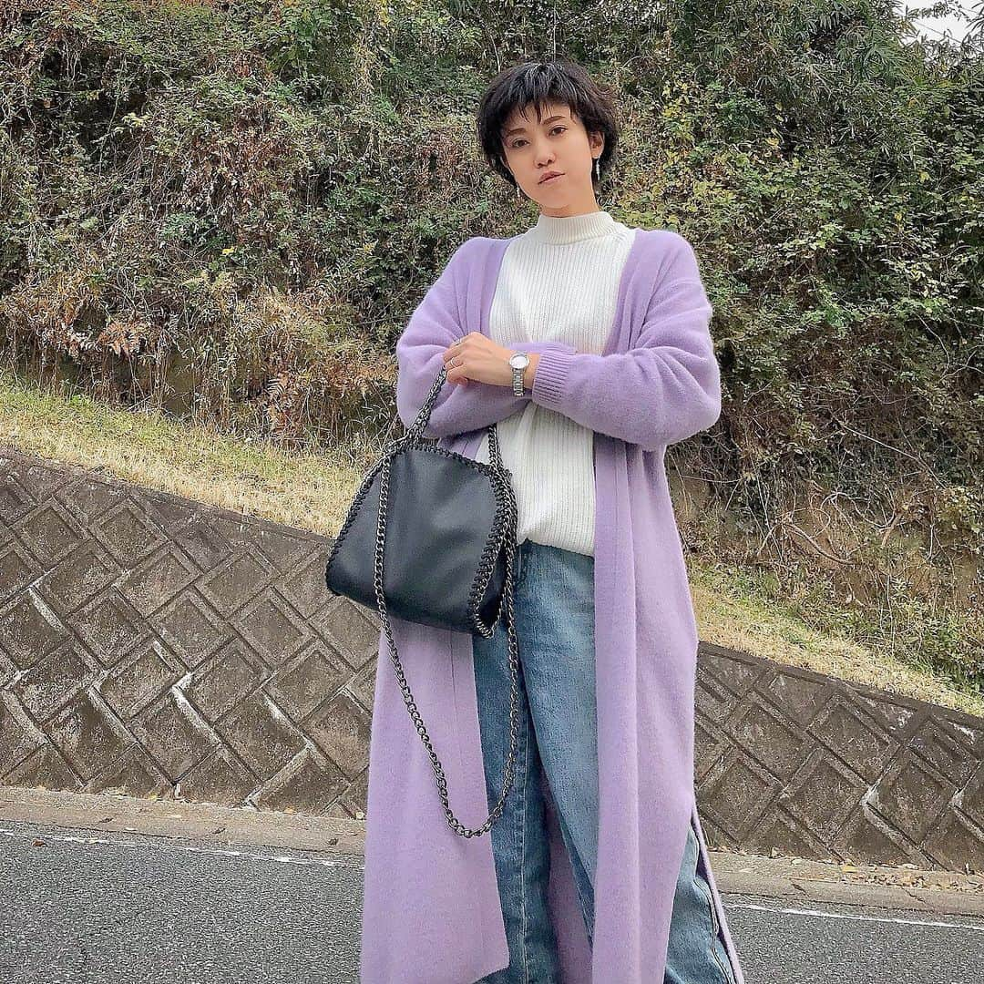 ryo0809appleさんのインスタグラム写真 - (ryo0809appleInstagram)「#coordinate ・ ・ ・ ラクーンニットのカーディガン❤︎ ラベンダーカラーが見た目にも華やかだし、なにより暖かい◡̈❤︎ ・ ・ ・ #服記録 #プチプラコーデ #プチプラ #プチプラファッション #ママコーデ #ママファッション #アラフォーコーデ #40代コーデ #アラフォーママ #高身長コーデ #高身長女子 #先日のコーデ #kaumo_fashion #locari #ponte_fashion #mineby3mootd #ママスタ秋コーデ  #lillylynque #リリーリン #uniqlo #ユニクロ #ユニクロニット族 #ユニクロデニム族 #ユニデニ #ユニクロきれいめ部 #ユニジョ」12月8日 21時34分 - ryo0809apple