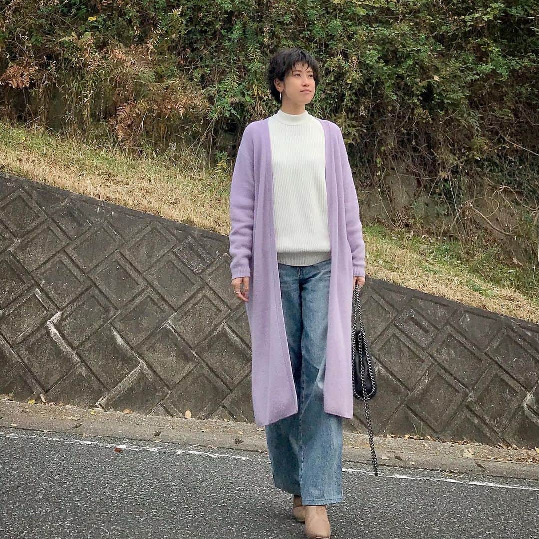 ryo0809appleさんのインスタグラム写真 - (ryo0809appleInstagram)「#coordinate ・ ・ ・ ラクーンニットのカーディガン❤︎ ラベンダーカラーが見た目にも華やかだし、なにより暖かい◡̈❤︎ ・ ・ ・ #服記録 #プチプラコーデ #プチプラ #プチプラファッション #ママコーデ #ママファッション #アラフォーコーデ #40代コーデ #アラフォーママ #高身長コーデ #高身長女子 #先日のコーデ #kaumo_fashion #locari #ponte_fashion #mineby3mootd #ママスタ秋コーデ  #lillylynque #リリーリン #uniqlo #ユニクロ #ユニクロニット族 #ユニクロデニム族 #ユニデニ #ユニクロきれいめ部 #ユニジョ」12月8日 21時34分 - ryo0809apple