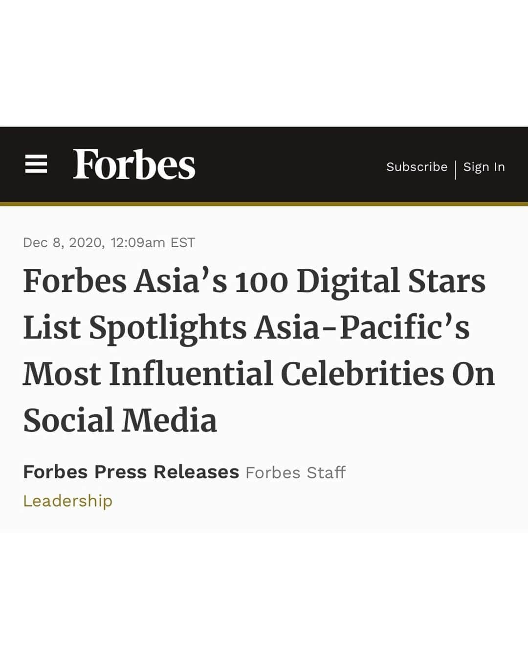Kathryn Bernardoさんのインスタグラム写真 - (Kathryn BernardoInstagram)「Thank you @forbesasia for including me in your inaugural #100DigitalStars list! 🥺 It's an honor to be mentioned alongside people who put their influence to good use, especially in these trying times where the digital platform plays a huge role in raising awareness and promoting positivity. 💕」12月8日 21時50分 - bernardokath