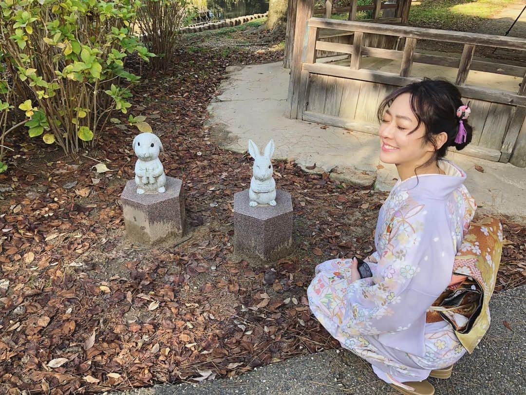 松岡李那さんのインスタグラム写真 - (松岡李那Instagram)「🐰🐰🐰💗💗💗 もっとたくさん着物を着よう👘 心が引き締まる☺️❣️ ・ #因幡の白兎  #兎 #稻羽之素菟  #いなばのしろうさぎ  #出雲大社  #大国主命  #神在月  #神在祭  #着物女子  #着物  #👘 #kimono」12月8日 21時50分 - linahxoxo
