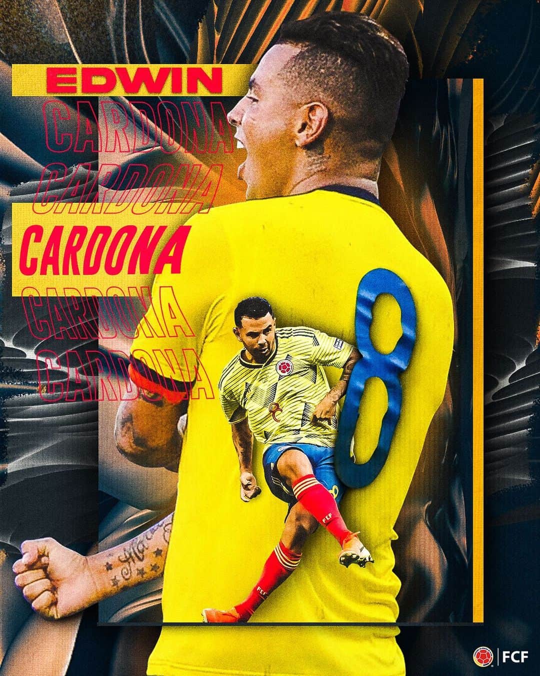 サッカー コロンビア代表チームのインスタグラム：「Feliz cumpleaños @e.cardona10 🎂  Nuestro mediocampista está cumpliendo 2⃣8⃣ años.   Esperamos que sean muchos más llenos de talento 🔥」