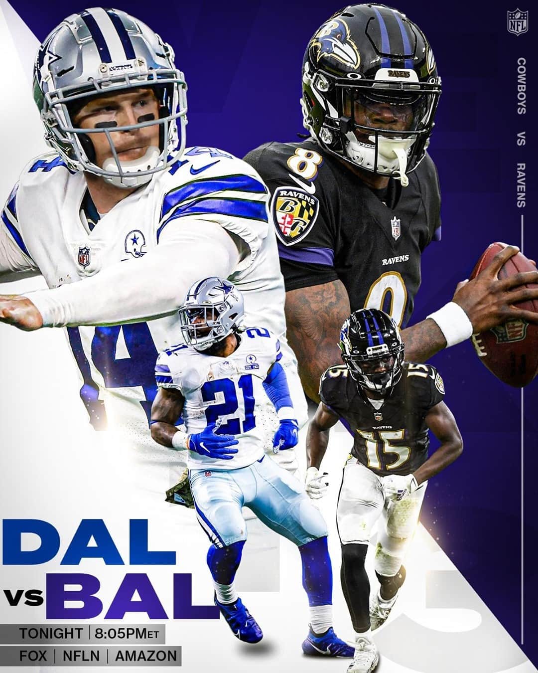 NFLさんのインスタグラム写真 - (NFLInstagram)「Tuesday Night Football: @dallascowboys vs. @ravens!⁣ ⁣ 📺: #DALvsBAL — 8:05PM ET on FOX/NFLN/PRIME⁣ 📱: NFL app // Yahoo Sports app」12月8日 22時42分 - nfl
