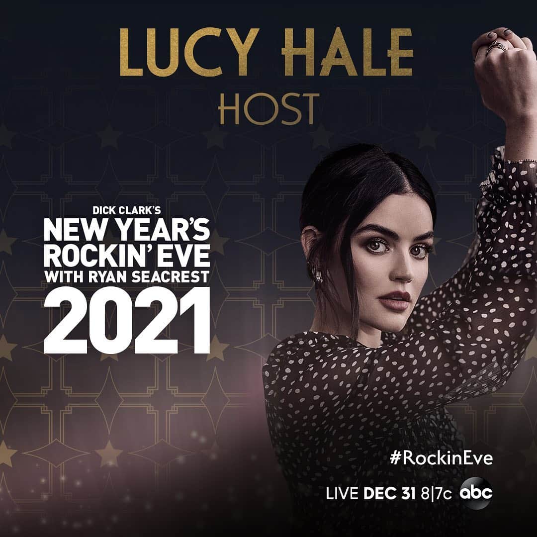 ルーシー・ヘイルのインスタグラム：「So excited to be back hosting @rockineve alongside @ryanseacrest, @ciara and @theebillyporter! 🎉🎉 Who's ready to be done with 2020!? Tune-in on December 31st at 8/7c on ABC. #RockinEve」